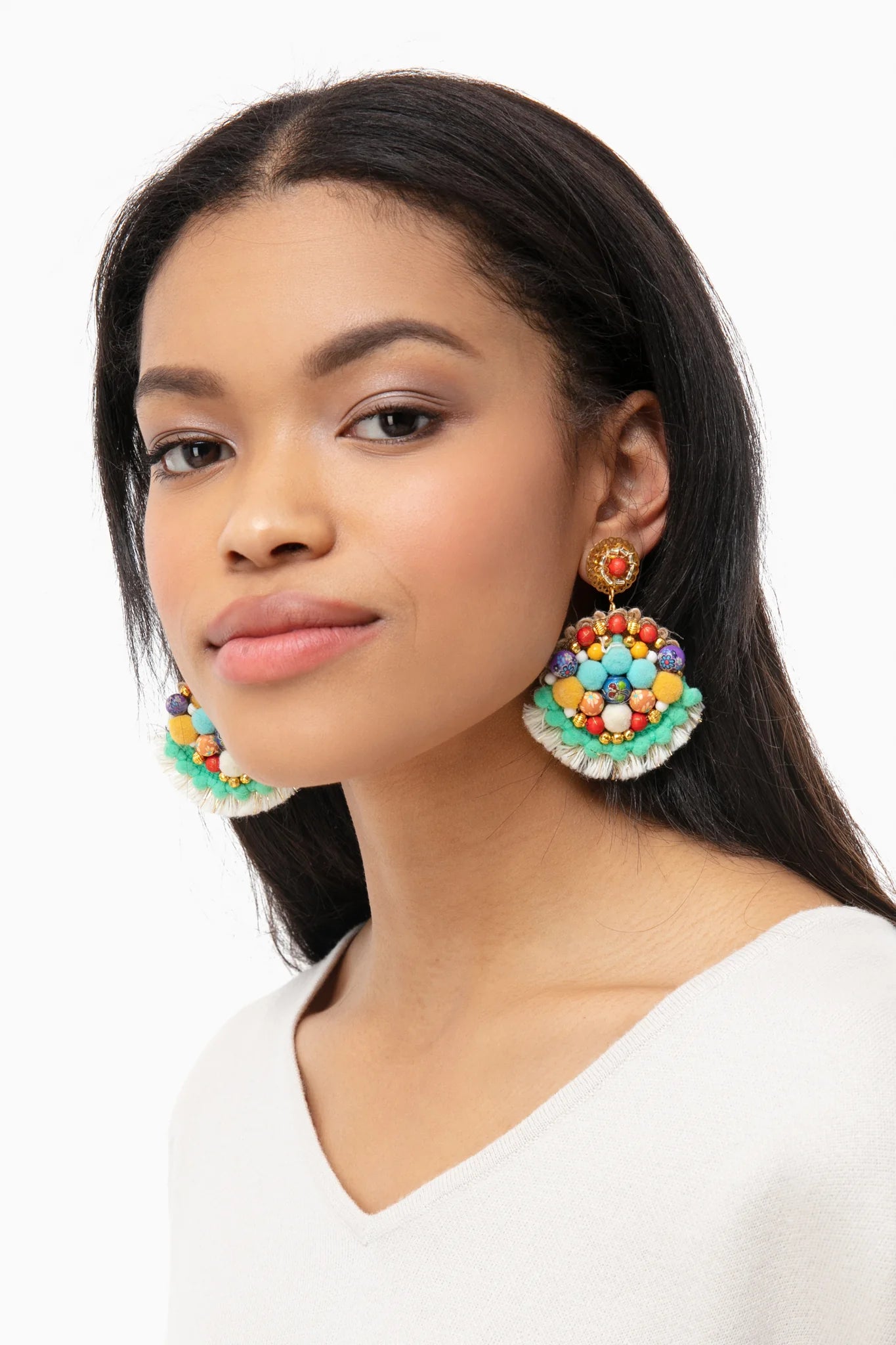 Magdalena Beaded Tassel Earrings