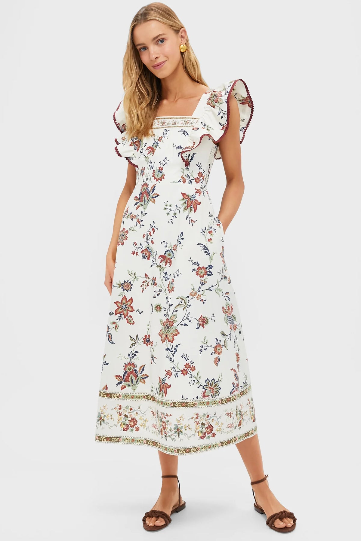 Terracotta Chintz Cotton Nora Dress