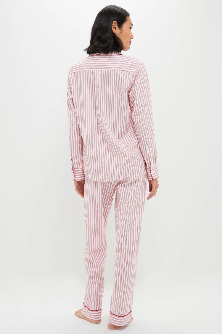 Antique Red Ticking Long Sleeve Pants Set