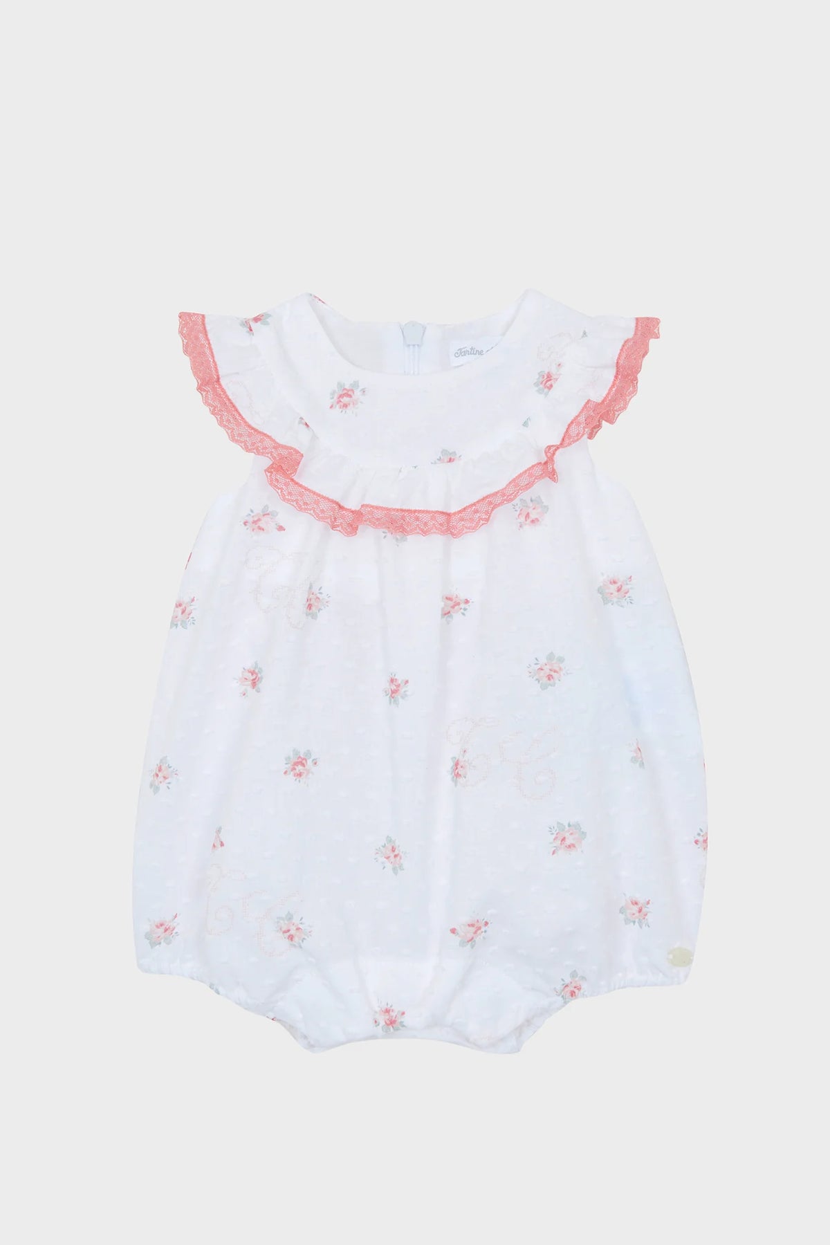 White Floral Baby Romper