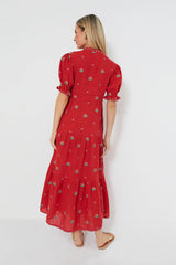 Red Lotus Flower Flaming Katy Dress