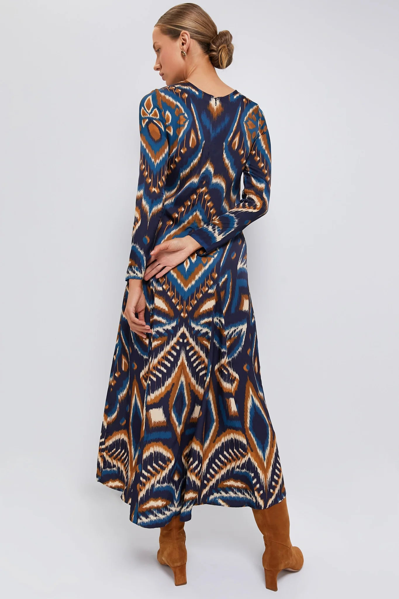 Pineapple Ikat Blue Maxi Dress