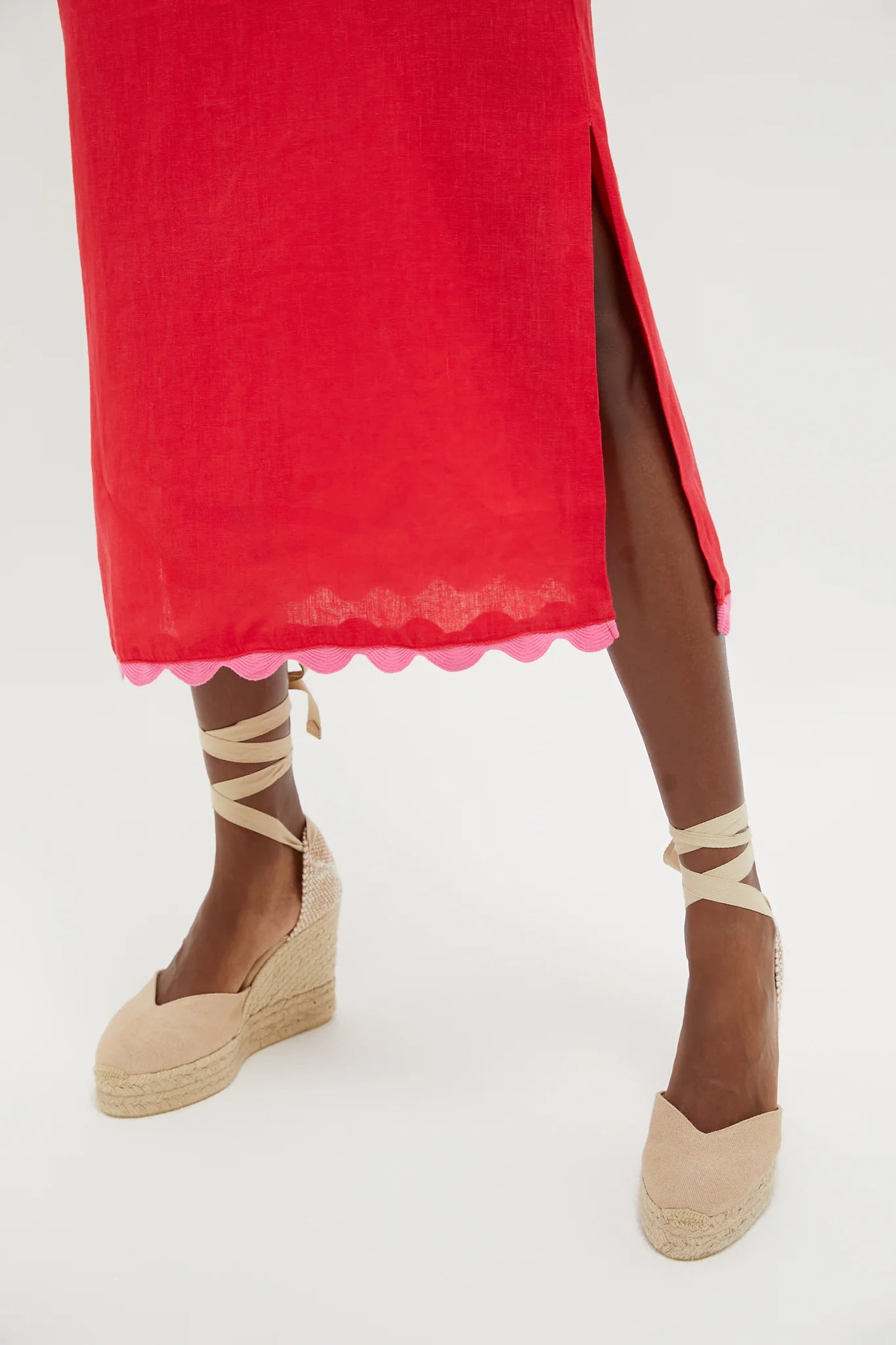 Hibiscus Red Linen Amalfi Dress