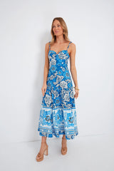 Full of Flowers Blue Midi Dress