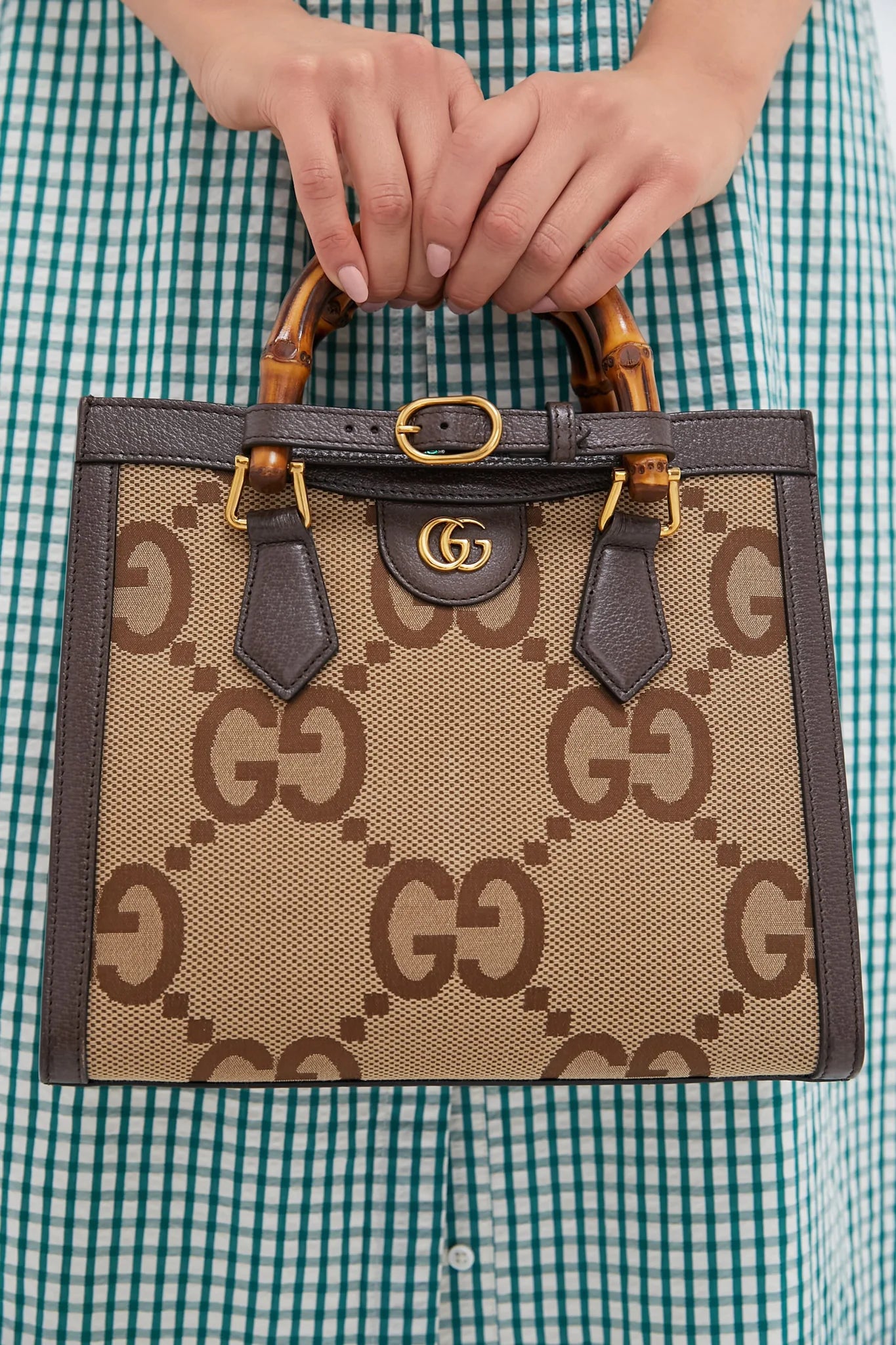 GUCCI Monogram Small Diana Tote Bag