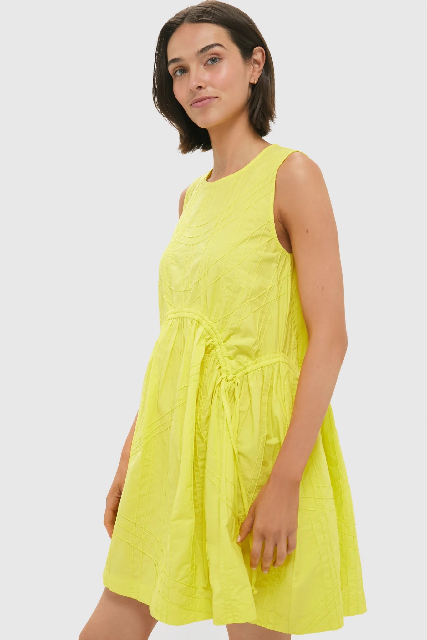 Yellow Camden Cotton Poplin Tank Mini Tunic