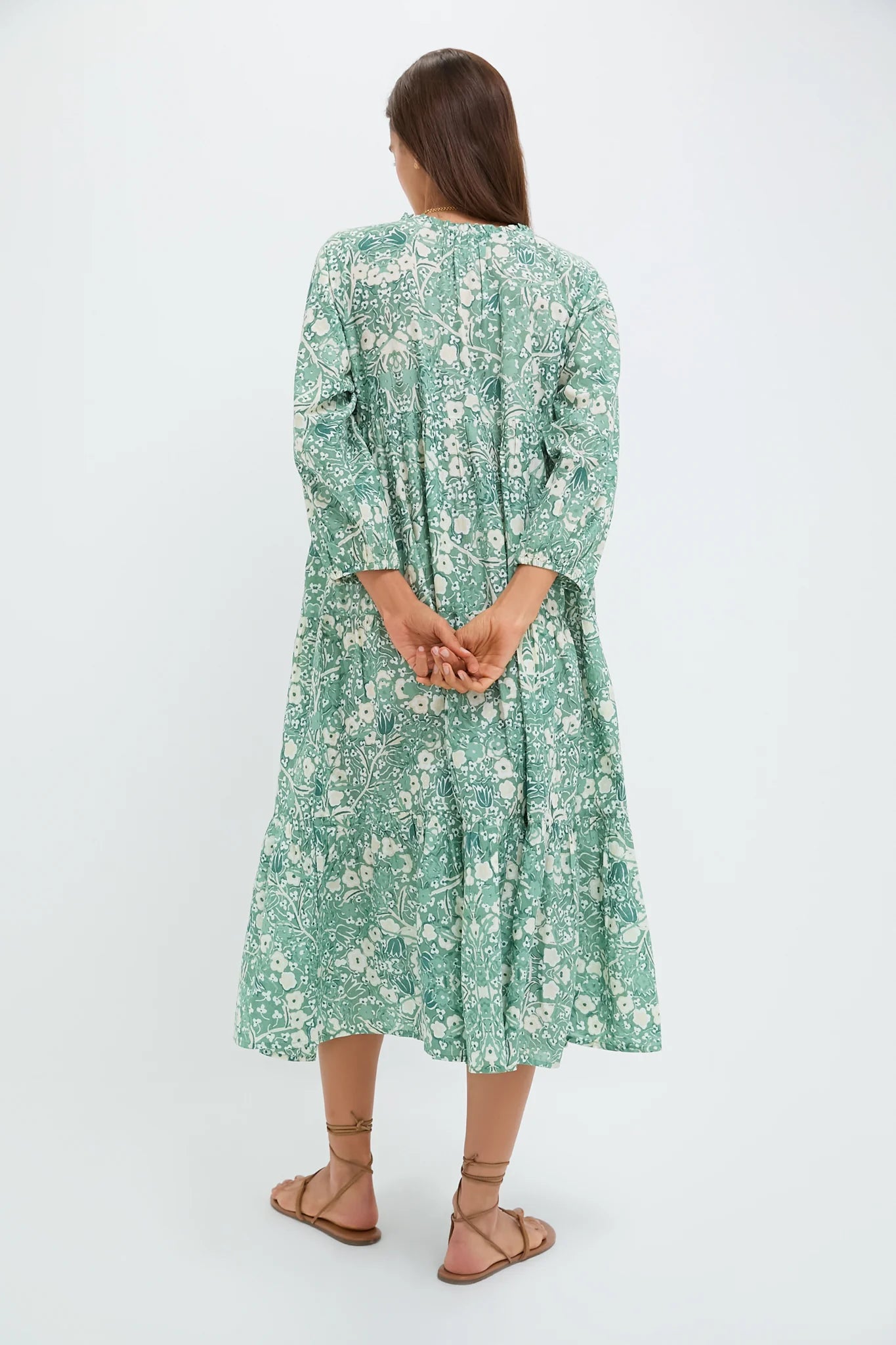 Misty Jade Blossom Long Sleeve Salty Paloma Caftan