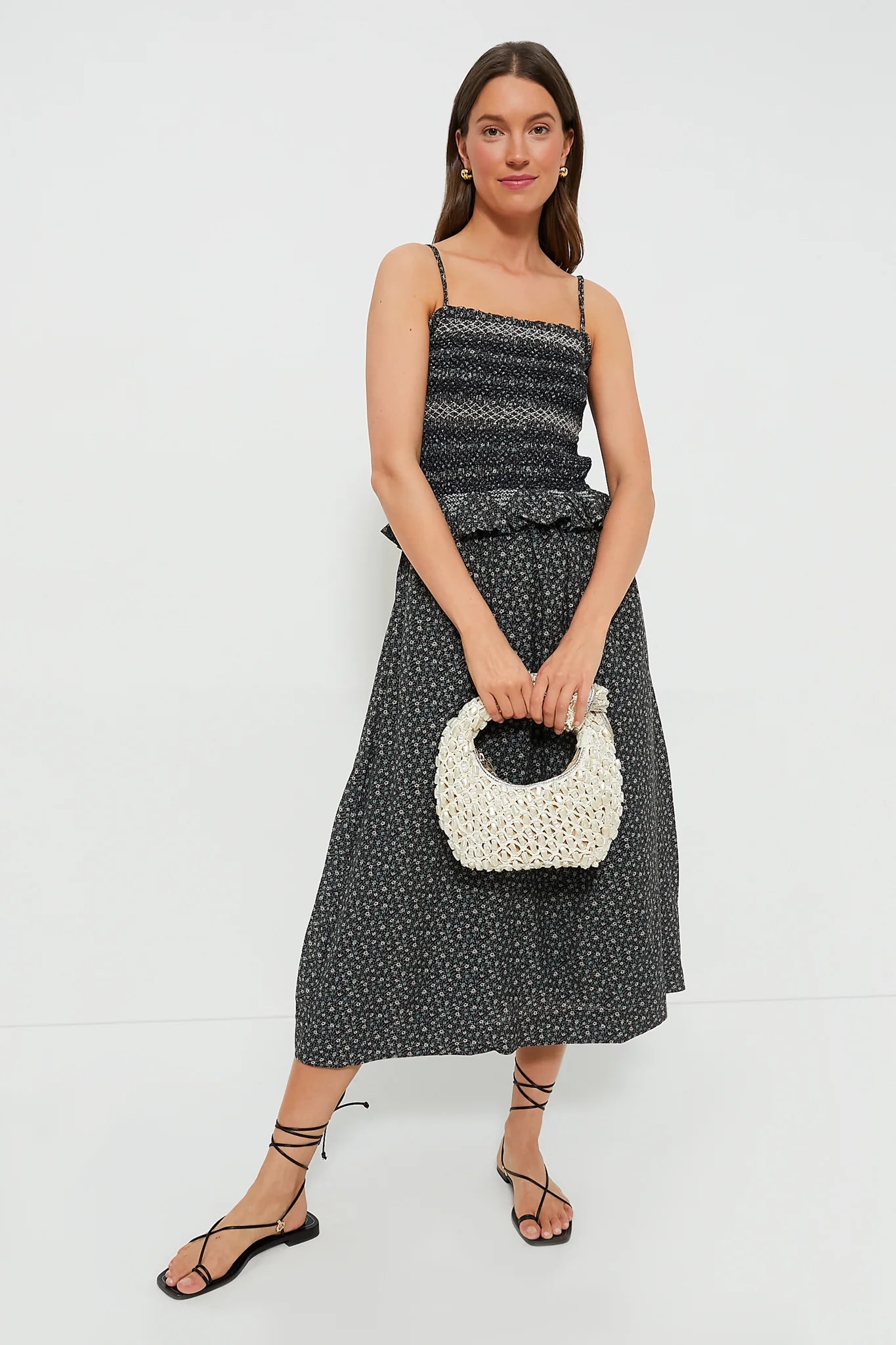 Multi Maia Floral Print Smocked Sleeveless Dress