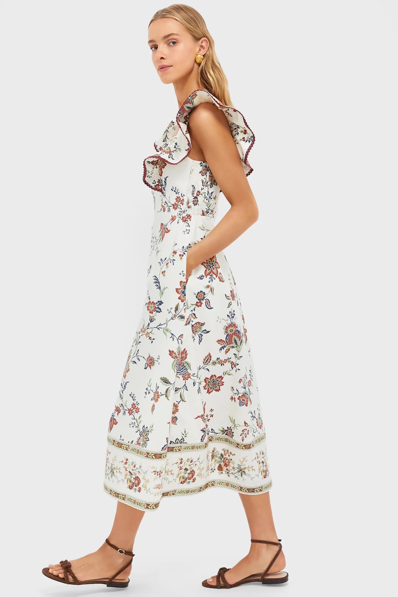 Terracotta Chintz Cotton Nora Dress