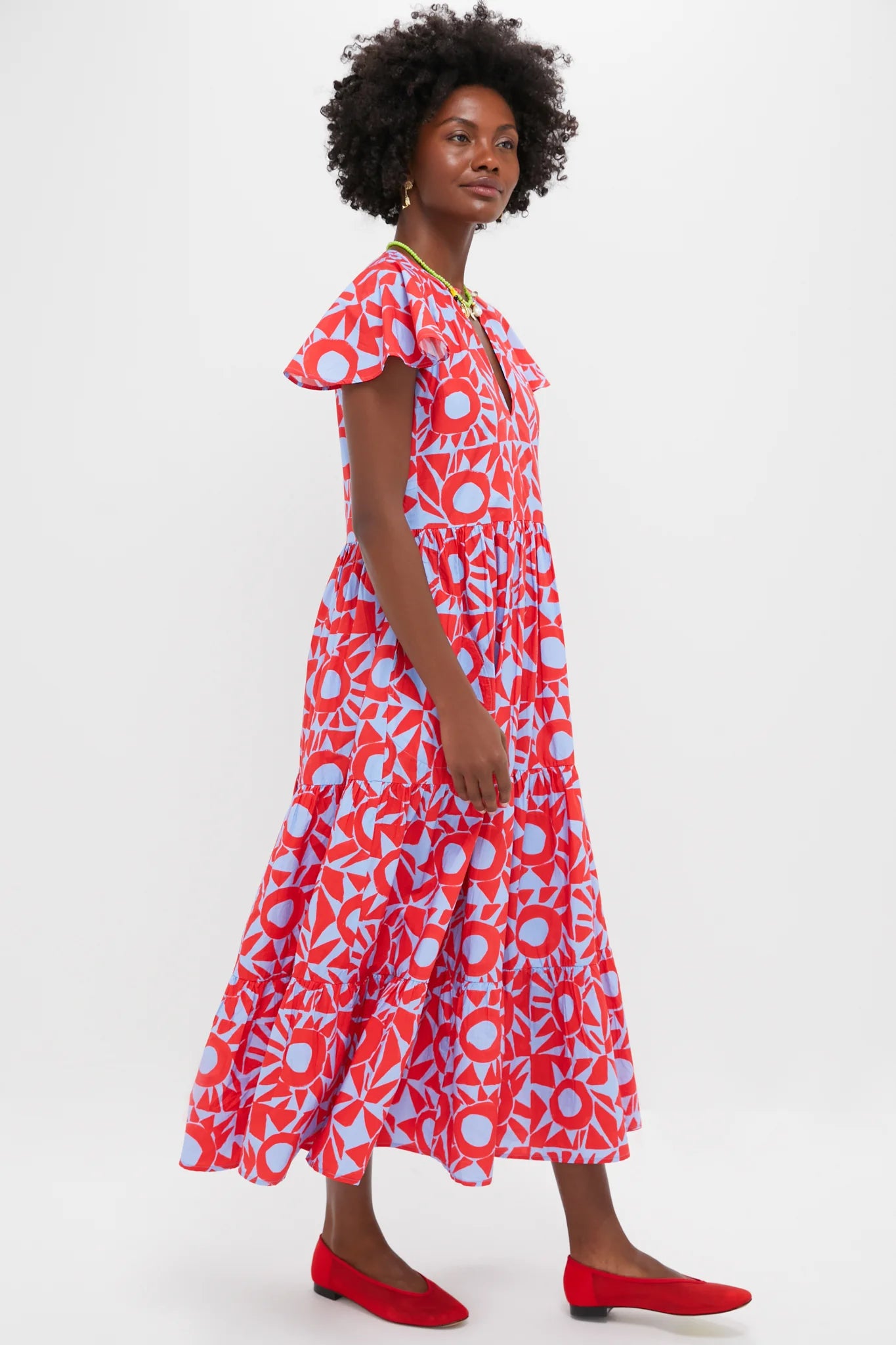 Eclipse Red V-Neck Maxi Dress