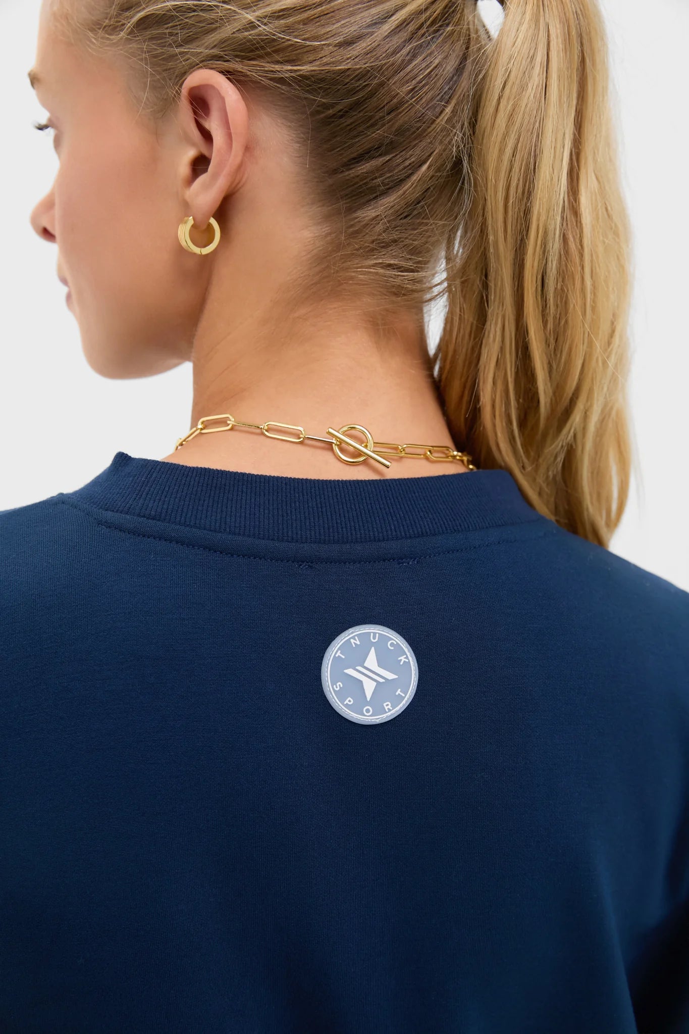 Navy Cropped Comfort Stretch Oliver Pullover