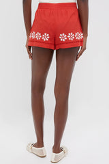 Clay and Ivory Embroidered Samaya Shorts