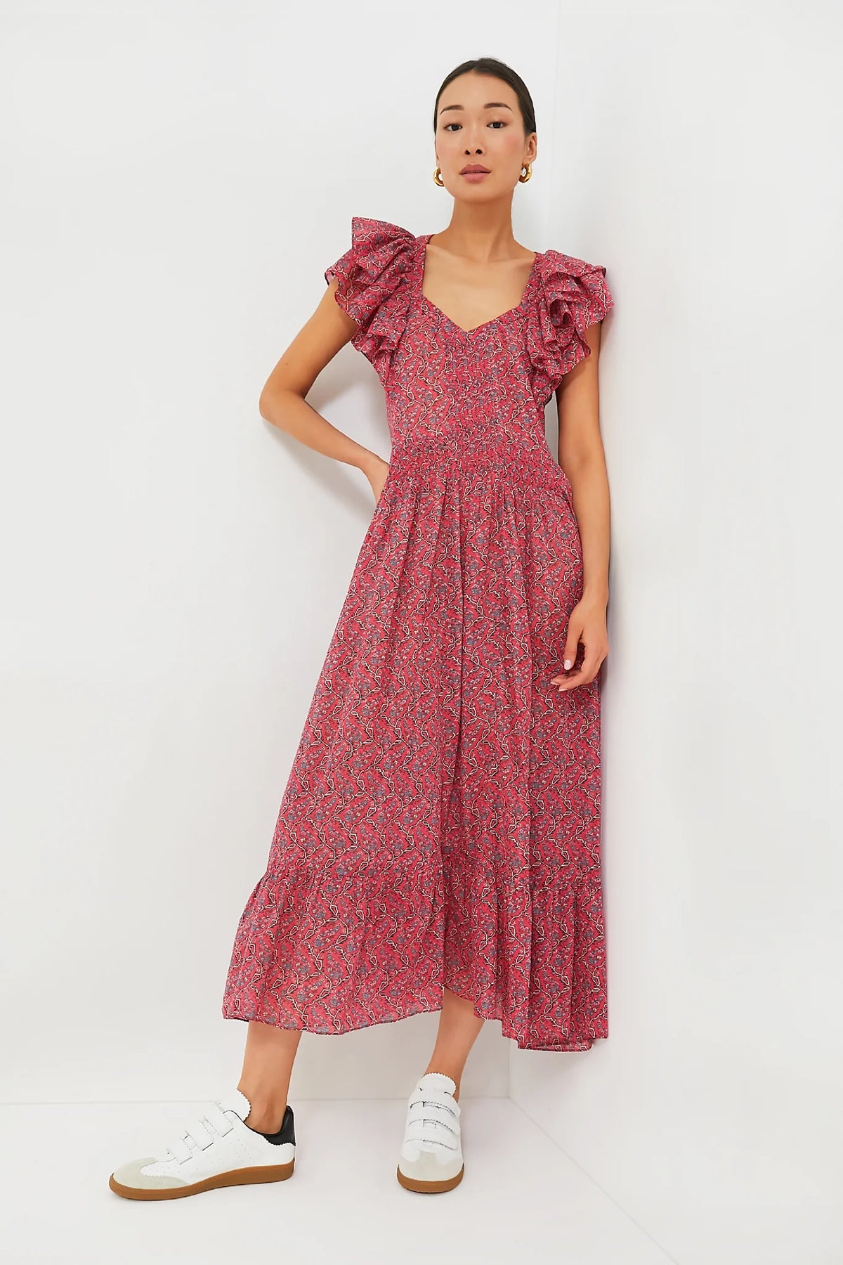 Cranberry Godralia Blossom Cotton Dress