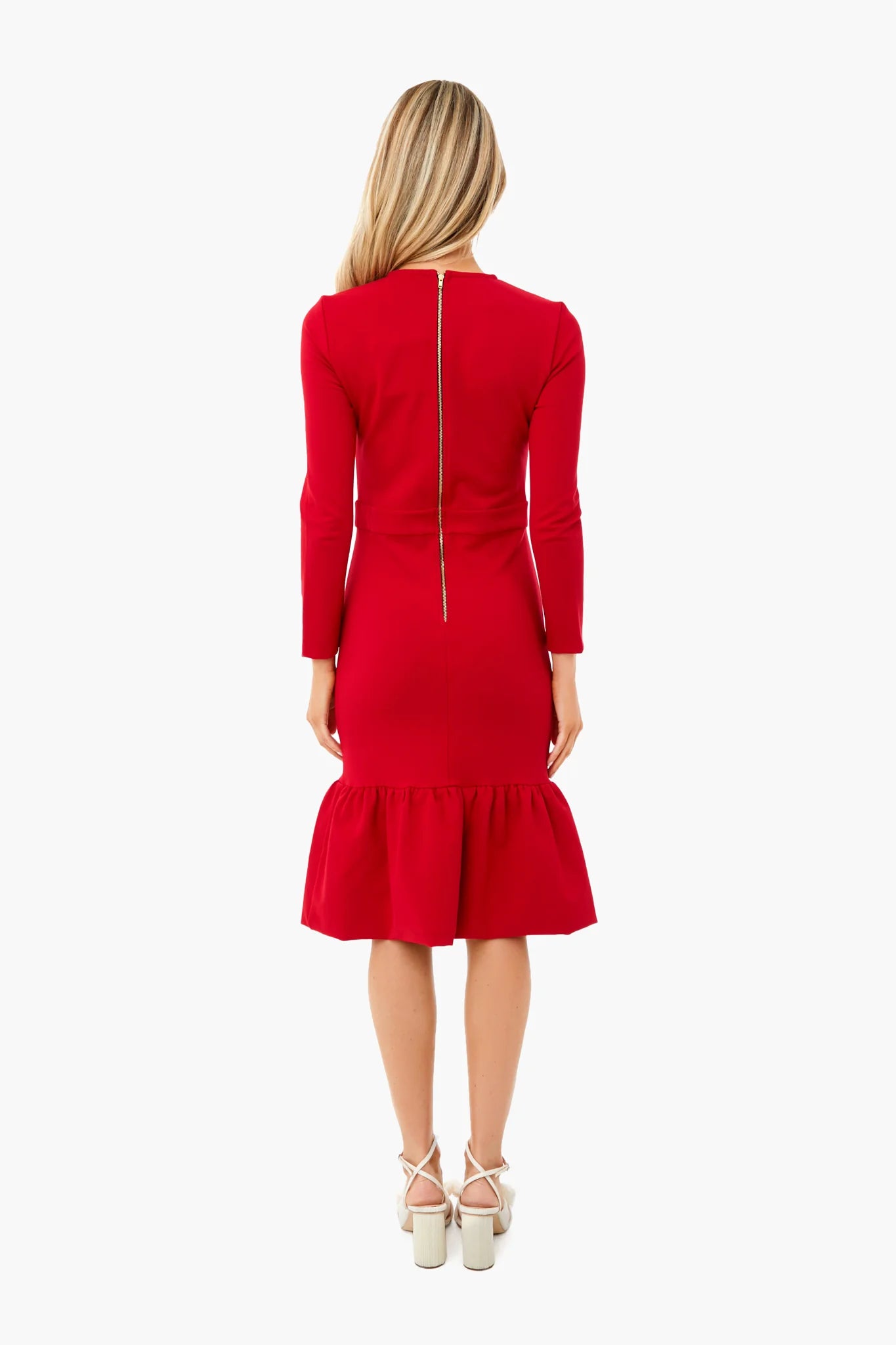 Red Long Sleeve Lena Dress