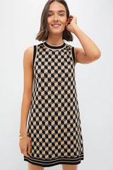 Onyx and Camel Knit Geo Marie Dress