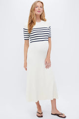 Ivory and Navy Stripe The Kaitlyn Dress