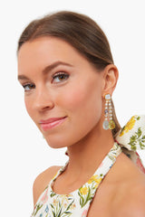 Multi Crystal Orchid Earrings