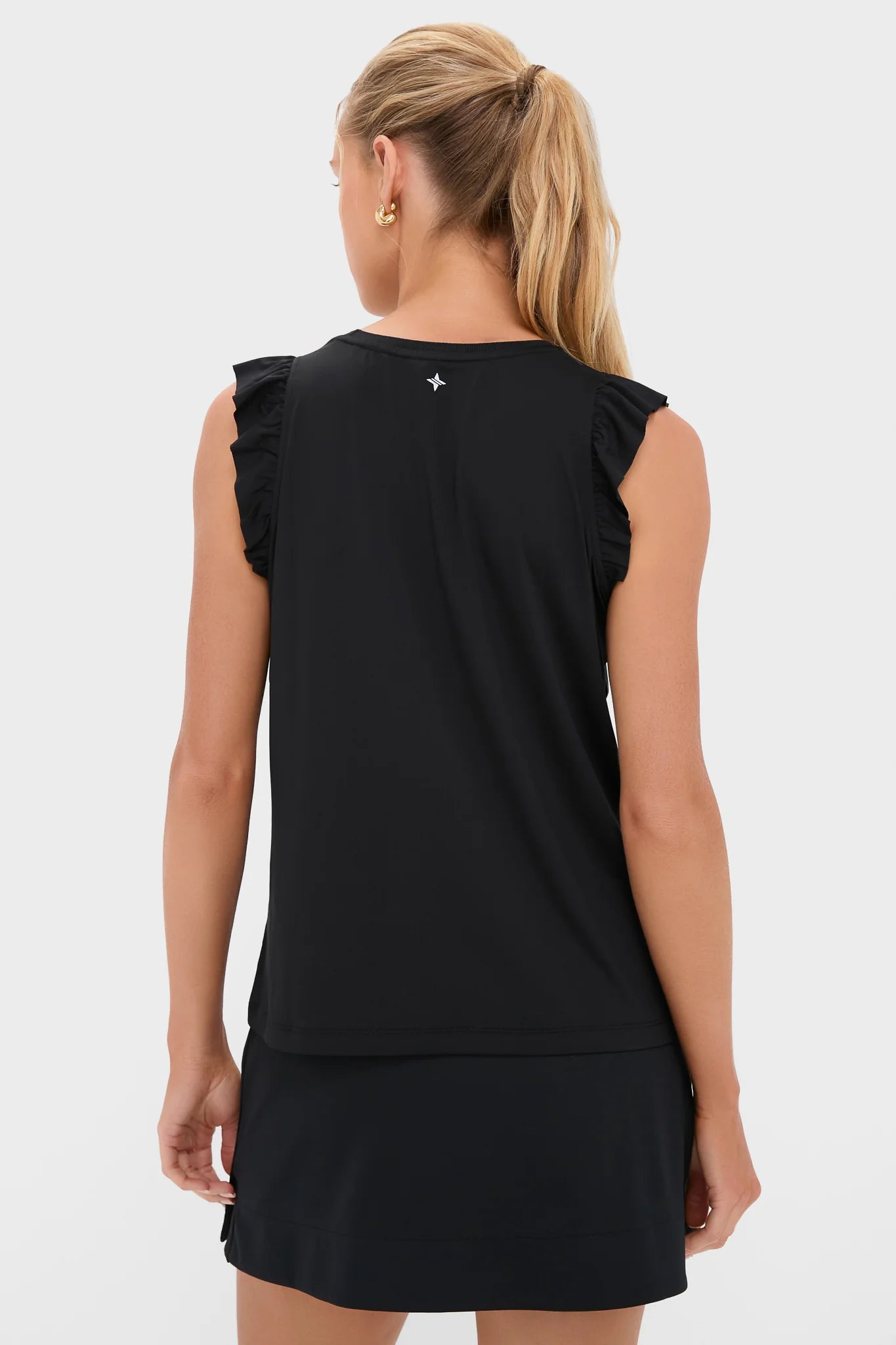 Black Ruffle Performance Jersey Lea Tank