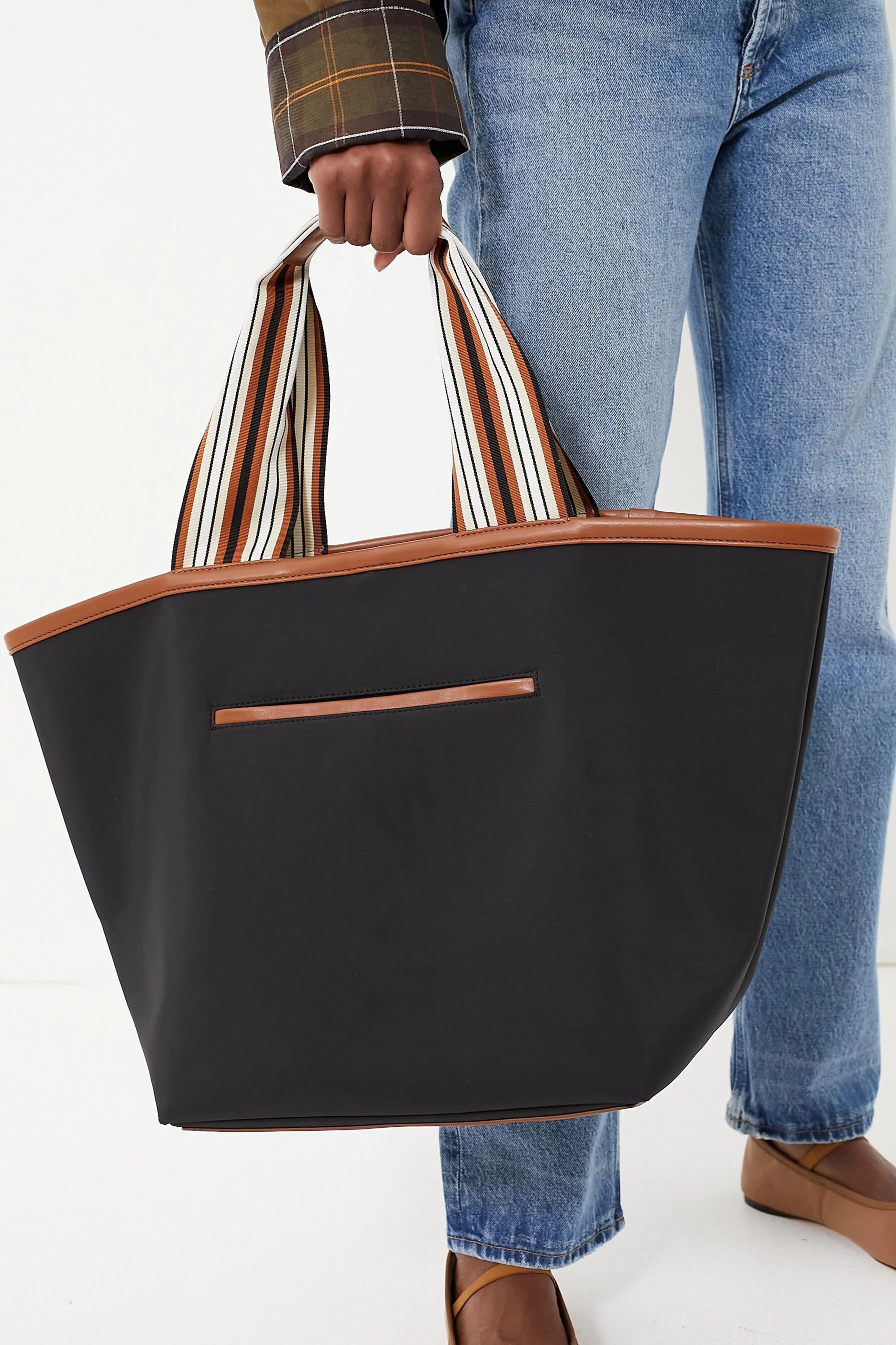 Black Nylon Tote Bag