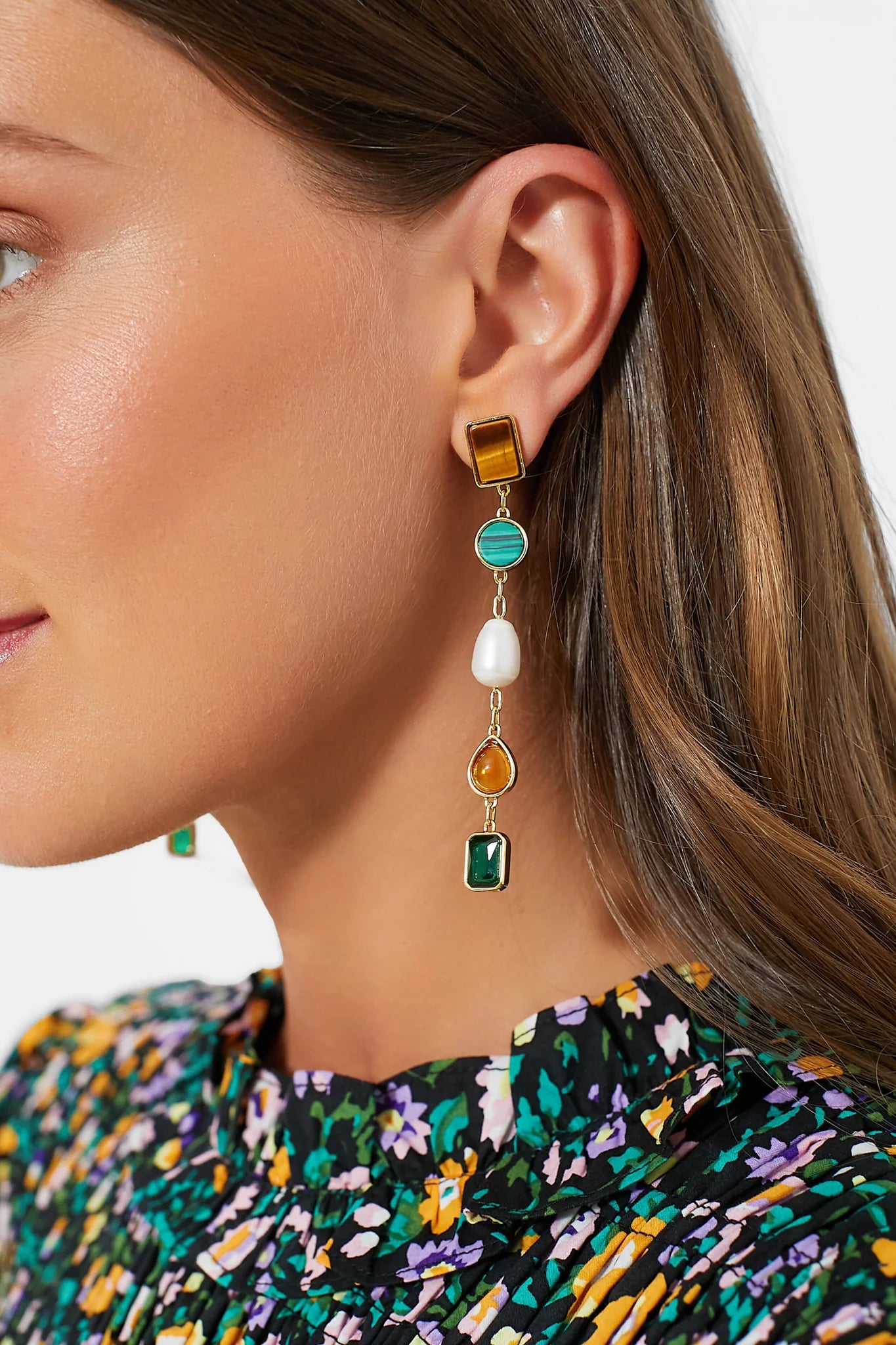 Gemstone Drop Delaney Earrings