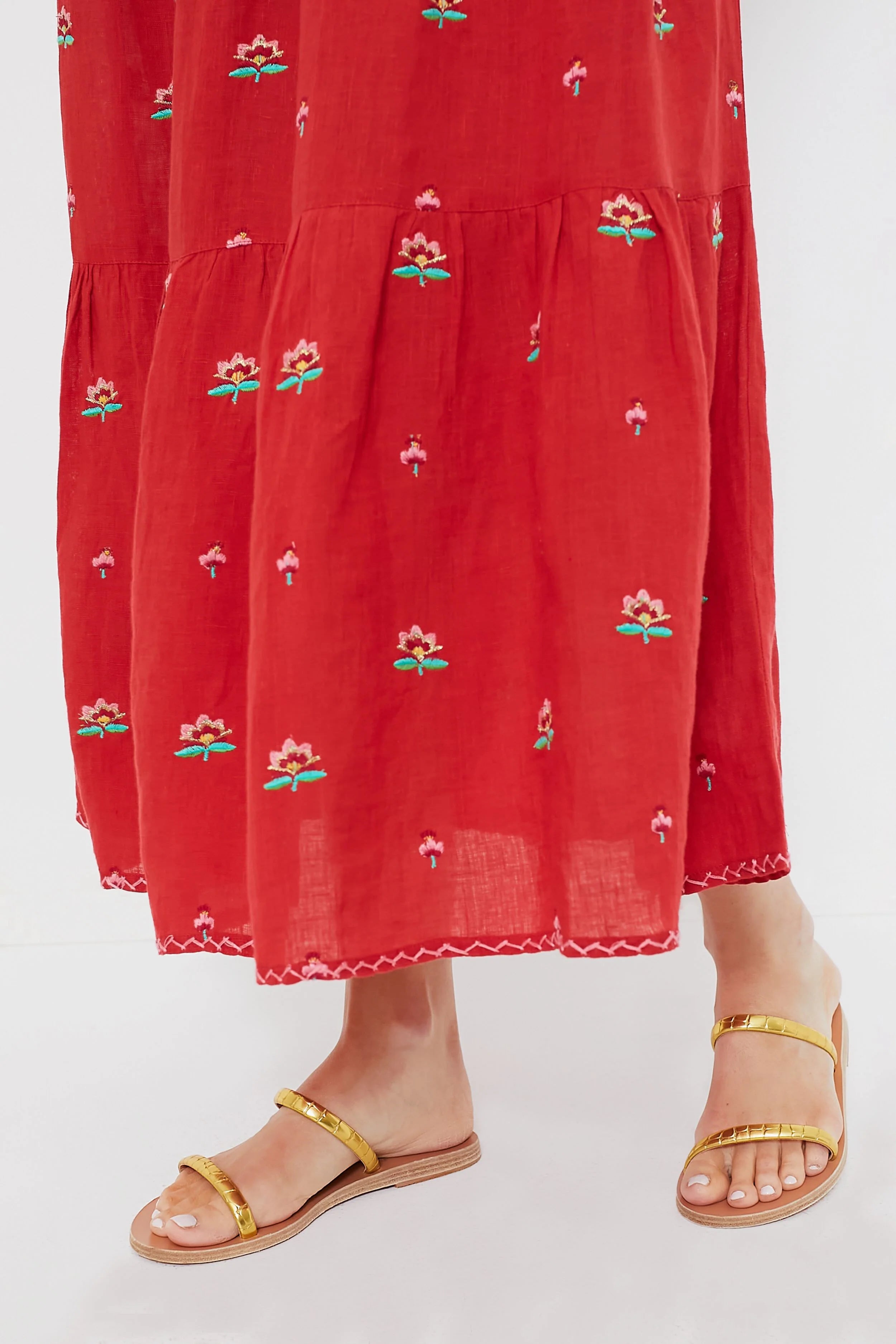 Red Lotus Flower Flaming Katy Dress