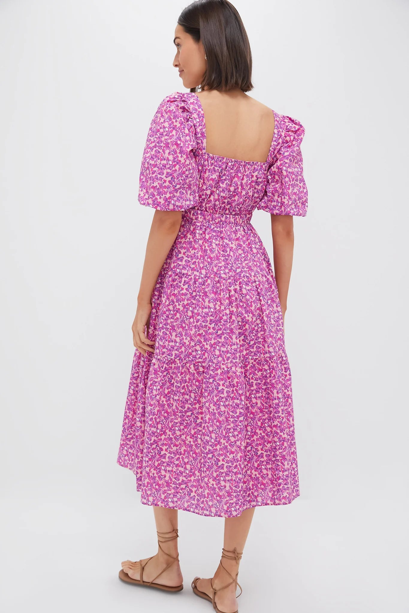 Pink Multi Floral Estella Midi Dress