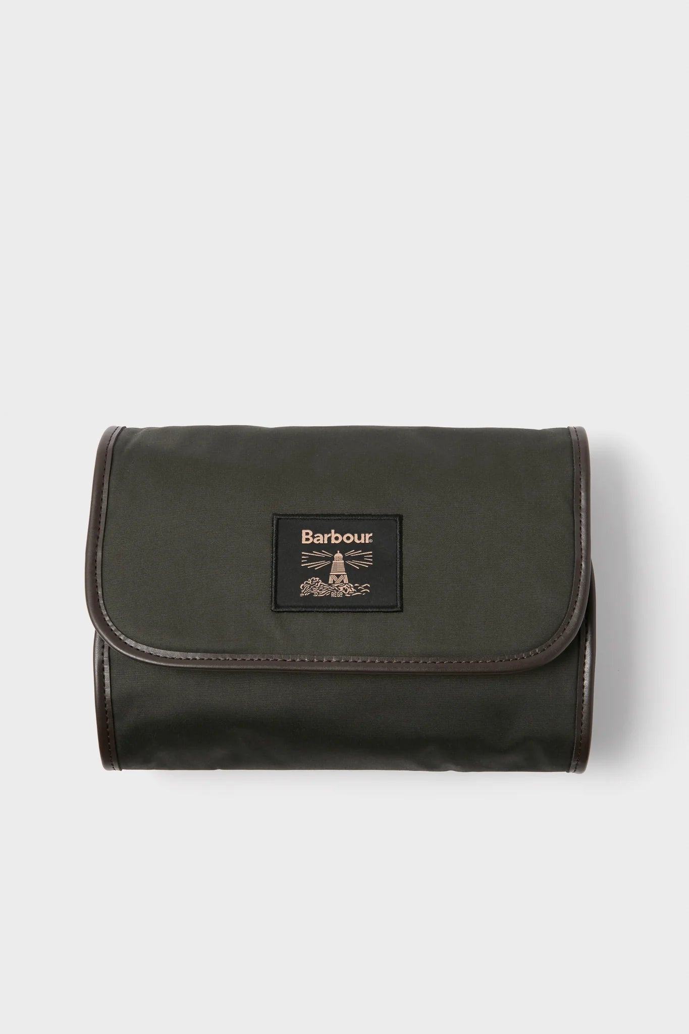 Olive Wax Hanging Washbag