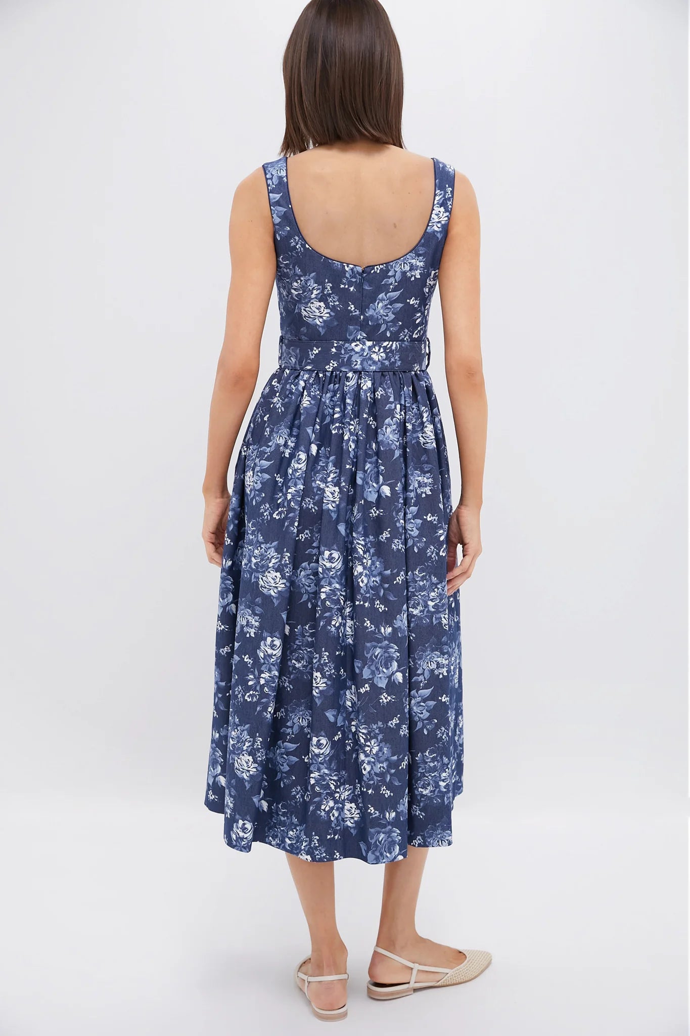 Floral Navy Mackenzie Denim Twill Dress