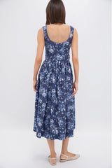 Floral Navy Mackenzie Denim Twill Dress