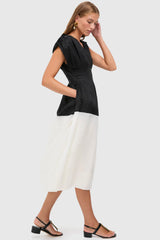 Multi Nicola Ramie Tank Midi Dress