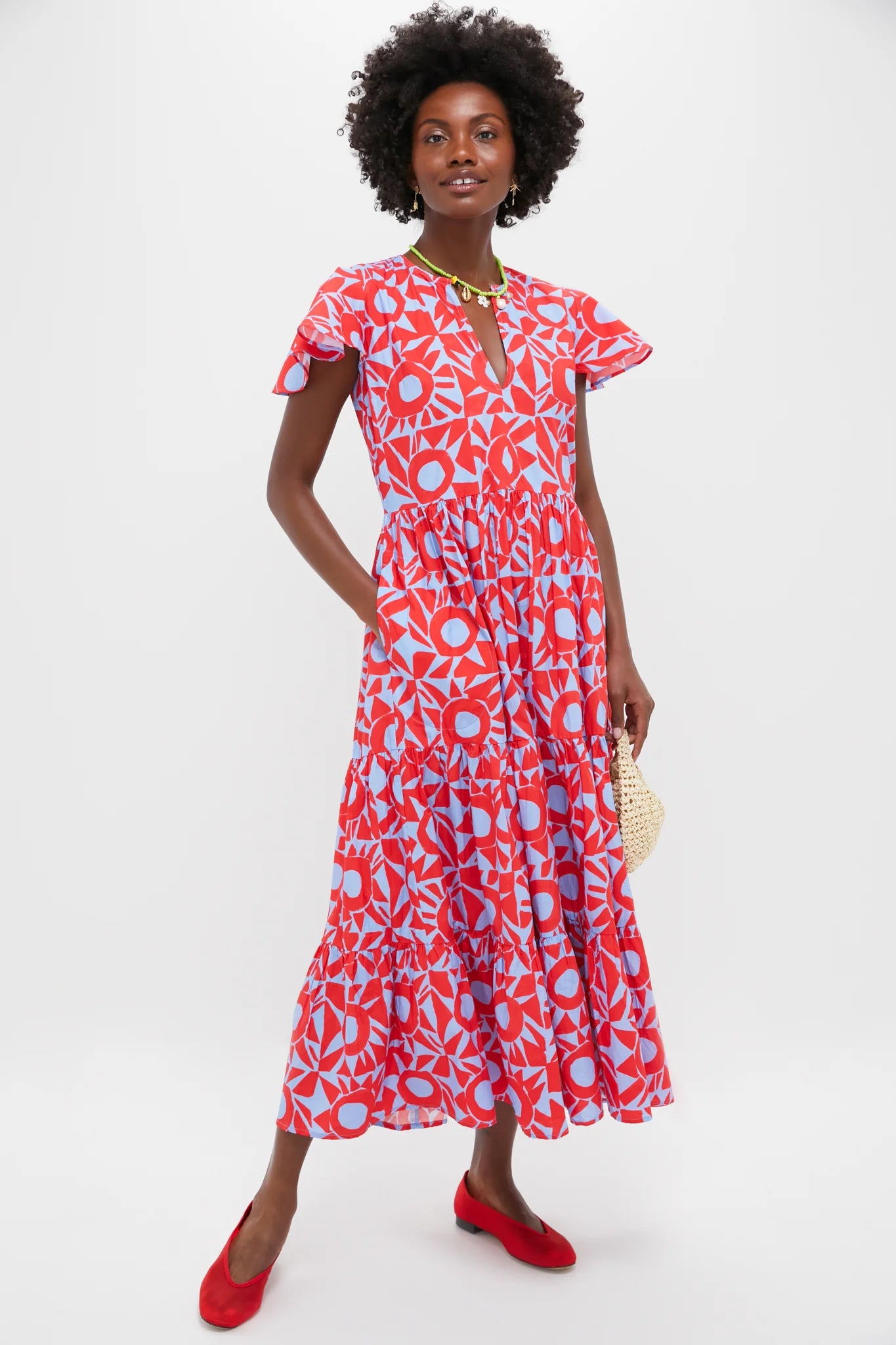 Eclipse Red V-Neck Maxi Dress