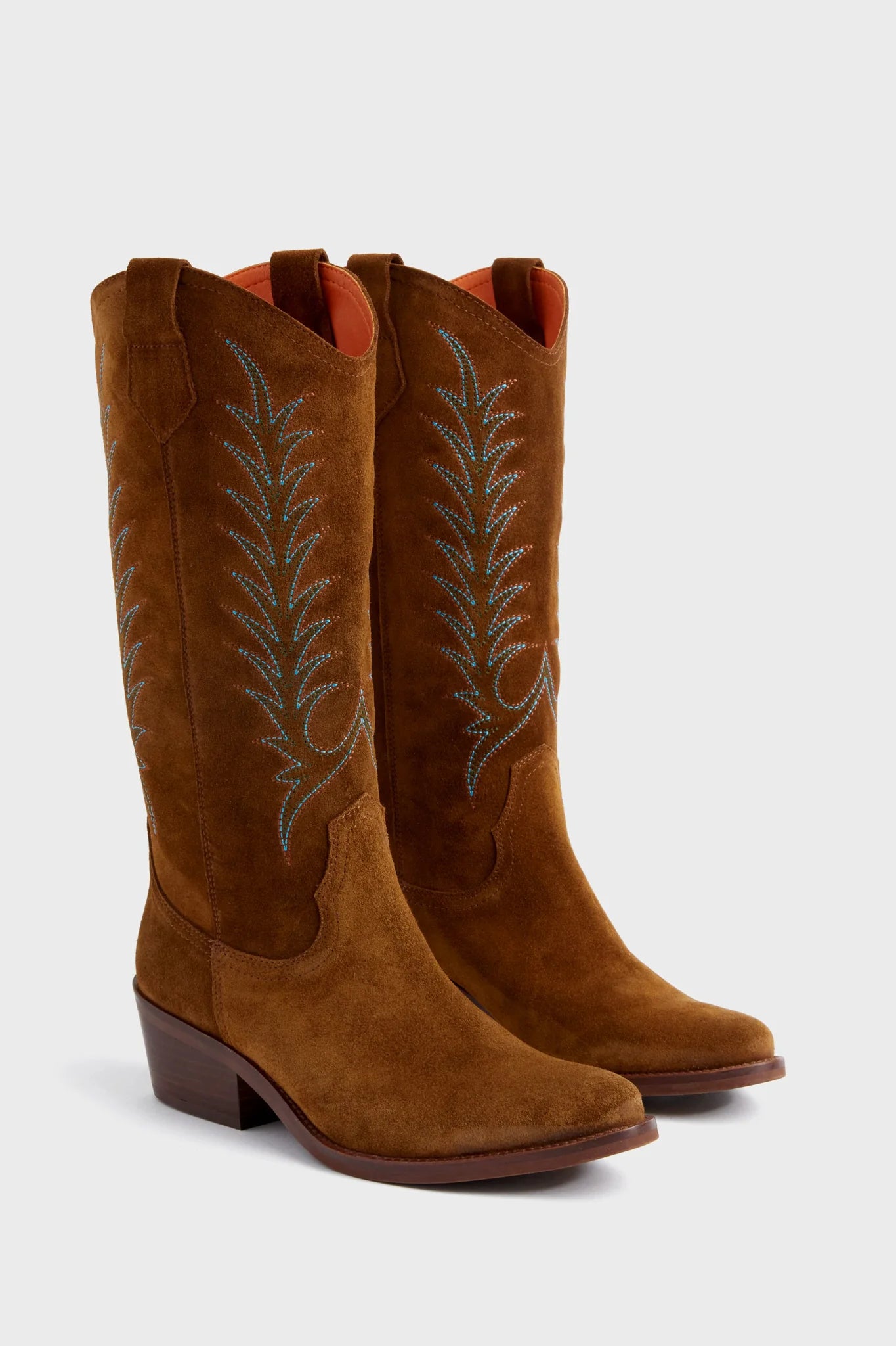 Peat Goldie Embroidered Suede Cowboy Boots