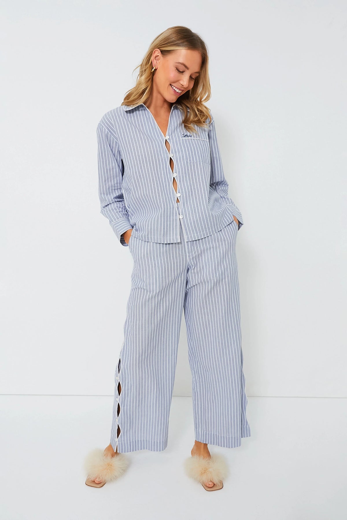 Blue Bree Binding Sleepwear Set