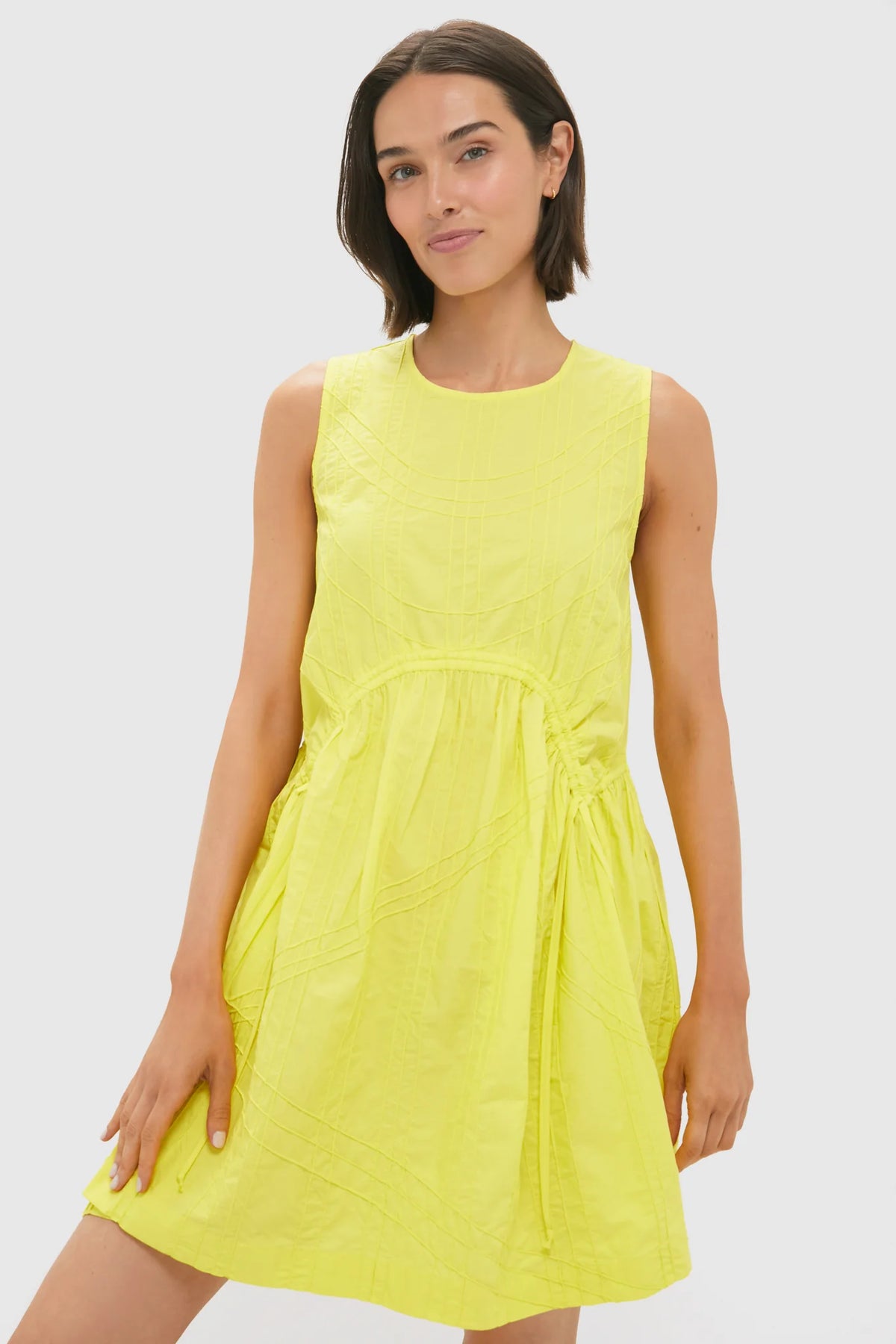 Yellow Camden Cotton Poplin Tank Mini Tunic