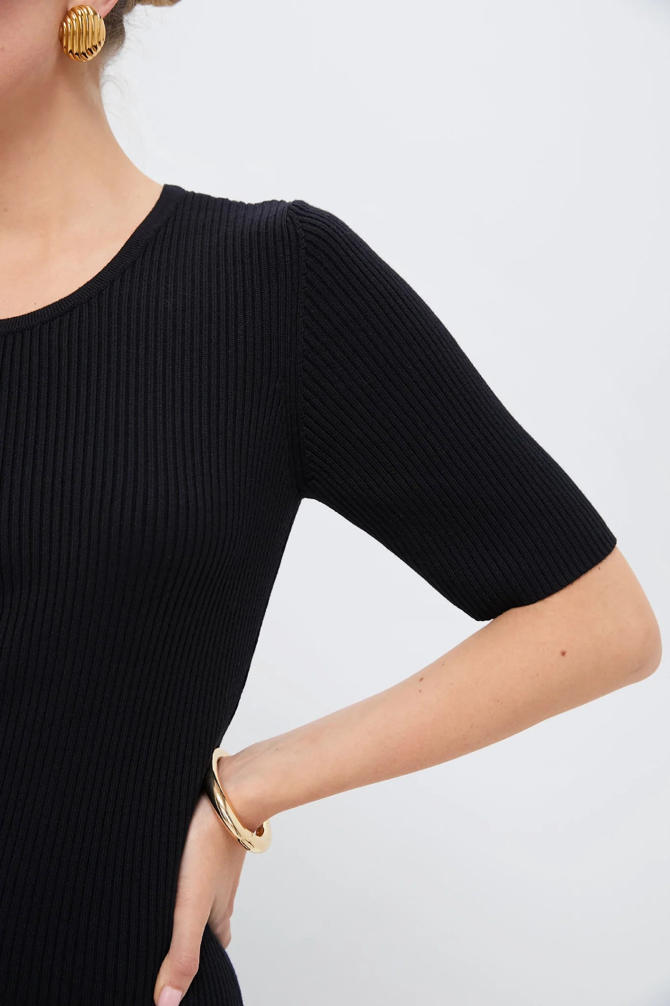 Black Tencel and Cashmere Geneva Dress