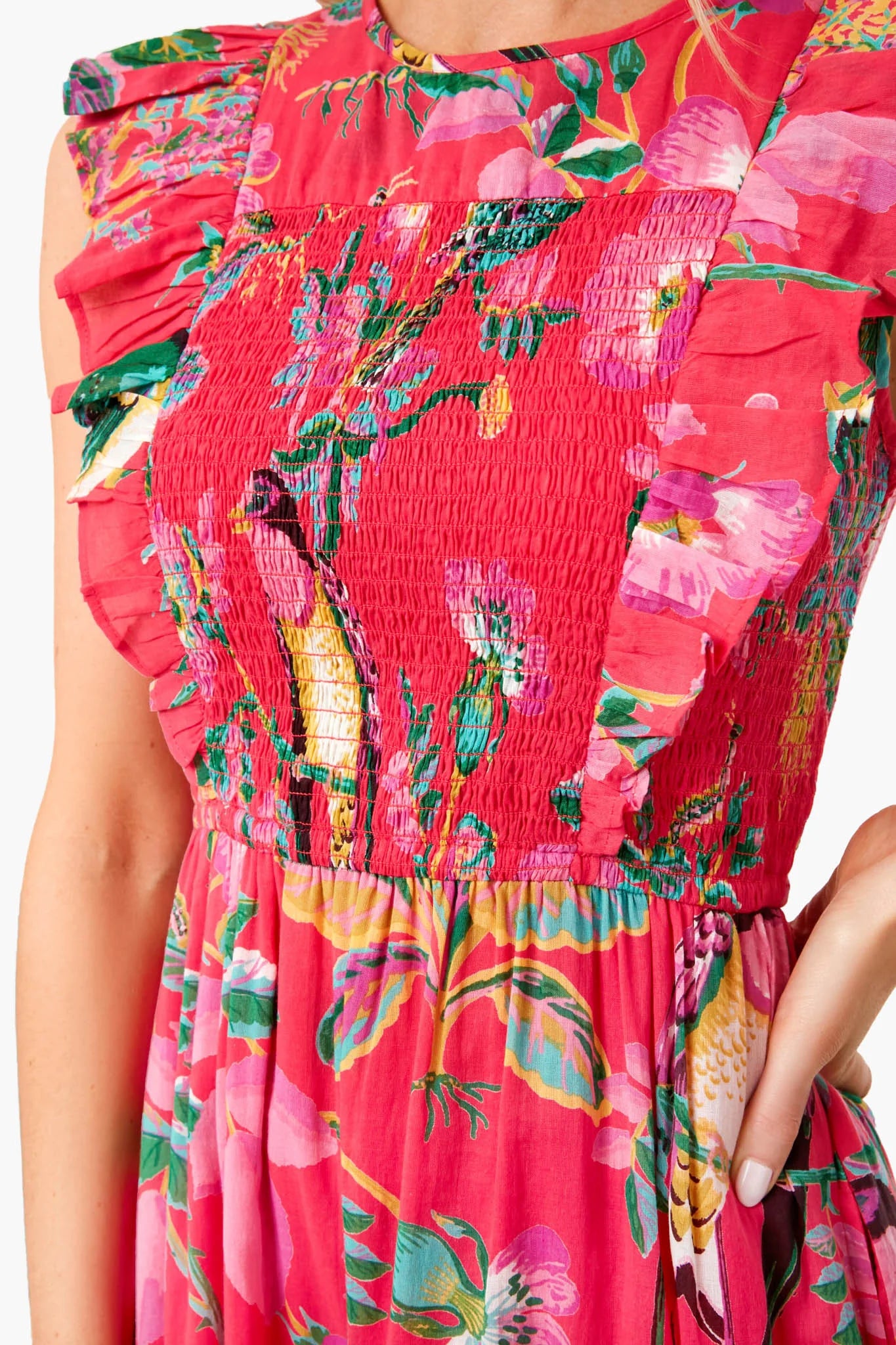 Woden Hedgerow Paradise Pink Iris Dress