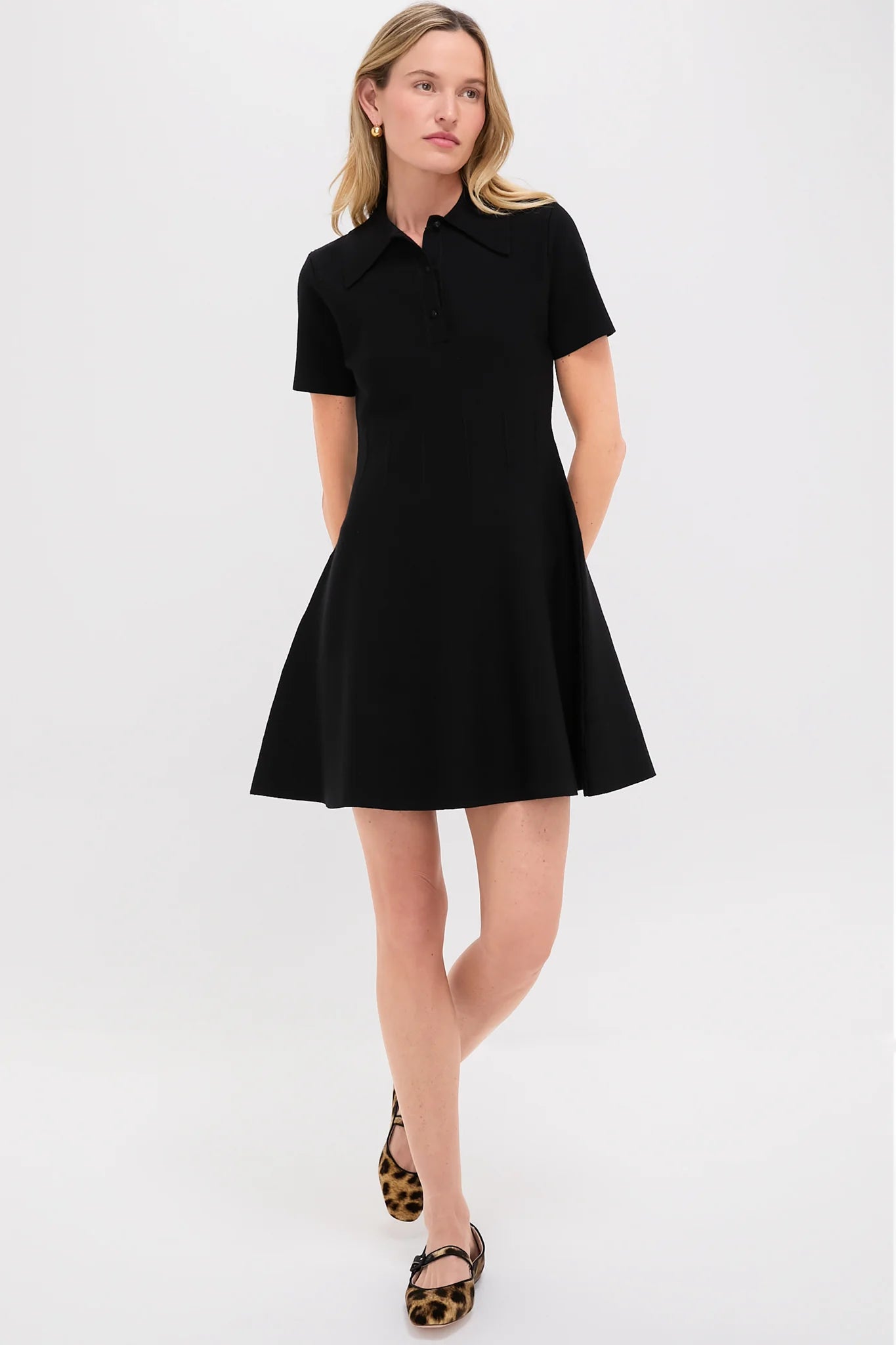 Black Knit Renata Polo Dress