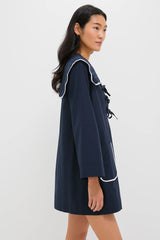 Navy Marie Embroidery Dress