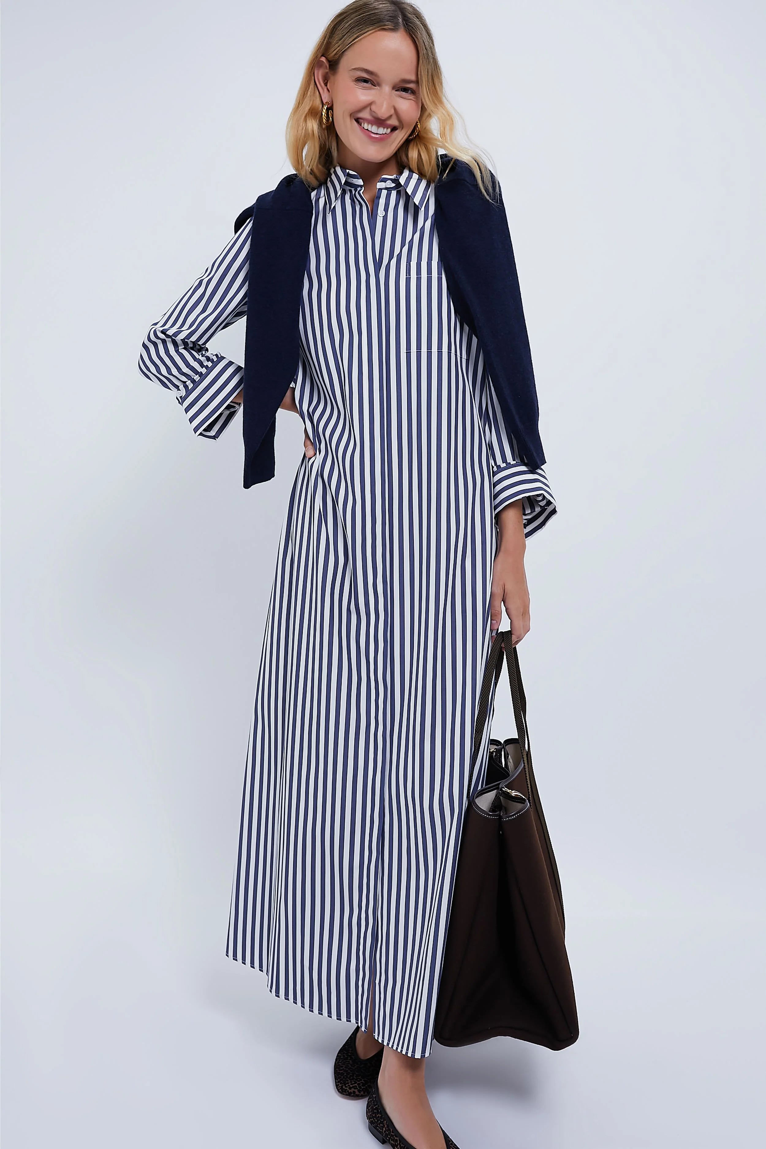 Indigo White Stripe Jennys Gown