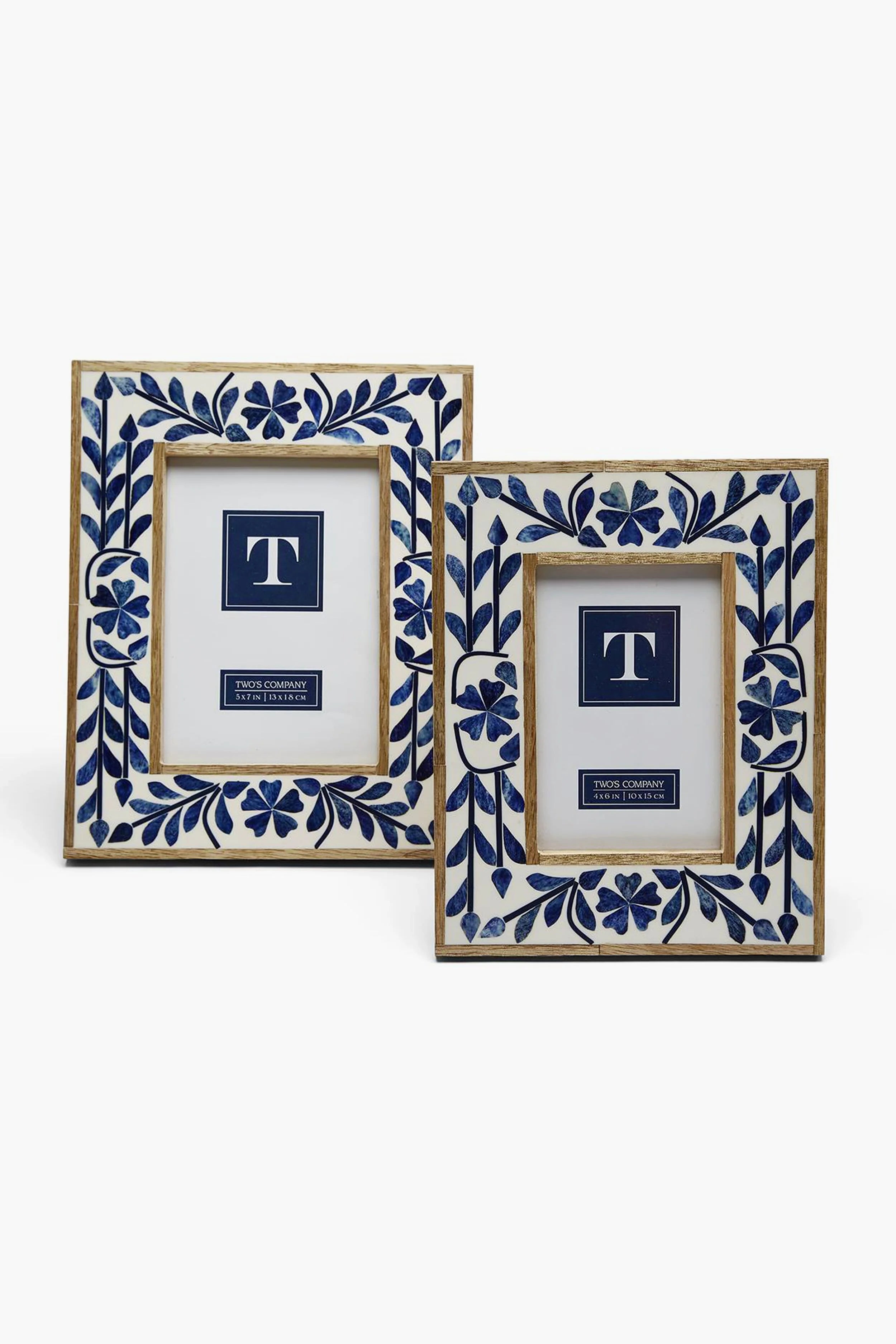 5x7 Blue Belle Bone Inlay Photo Frame