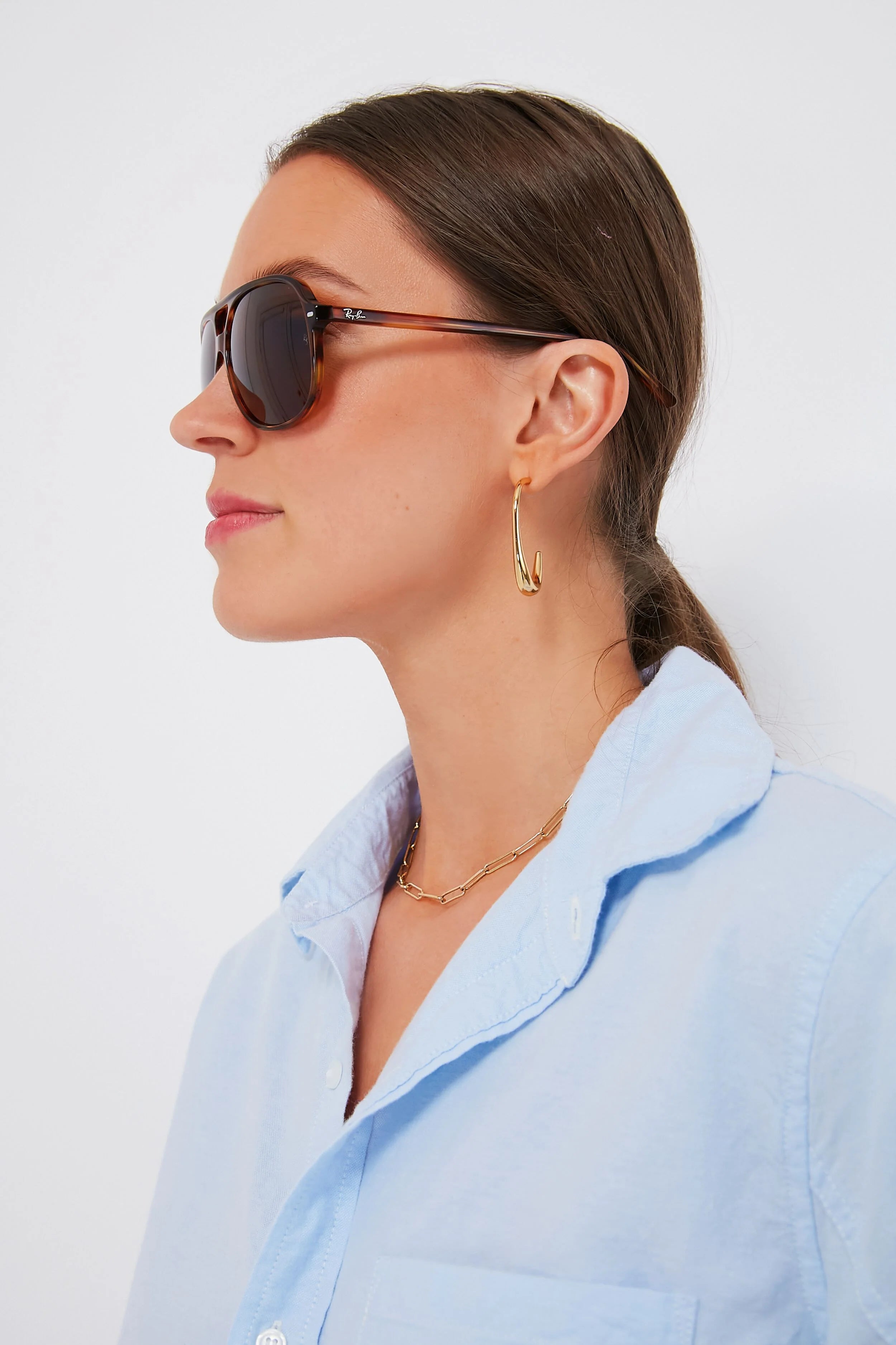 Havana Stripe Bill Sunglasses