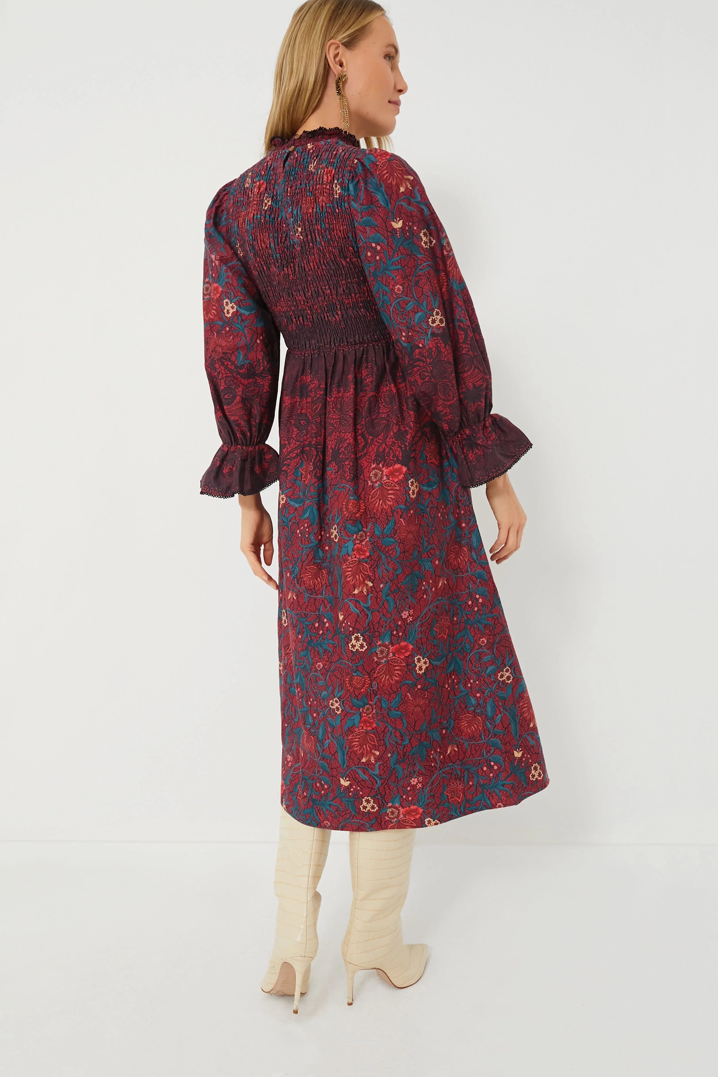 Merlot Lasa Aurnia Midi Dress
