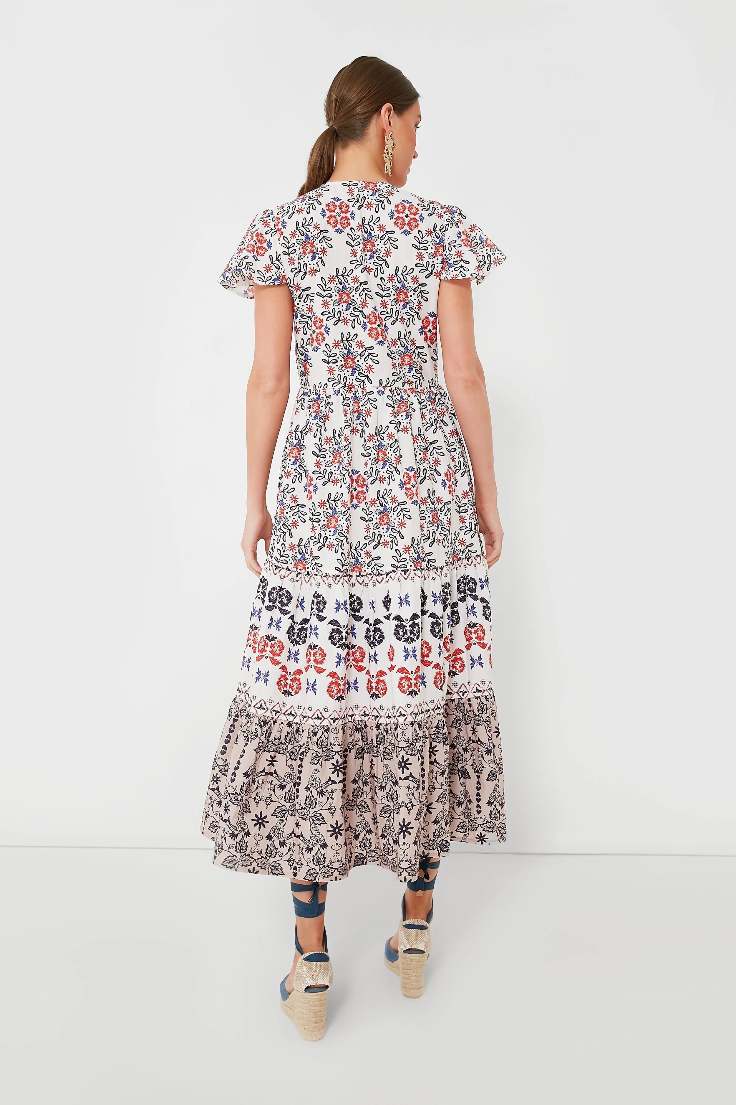 Navy Paradiso V Neck Maxi Dress