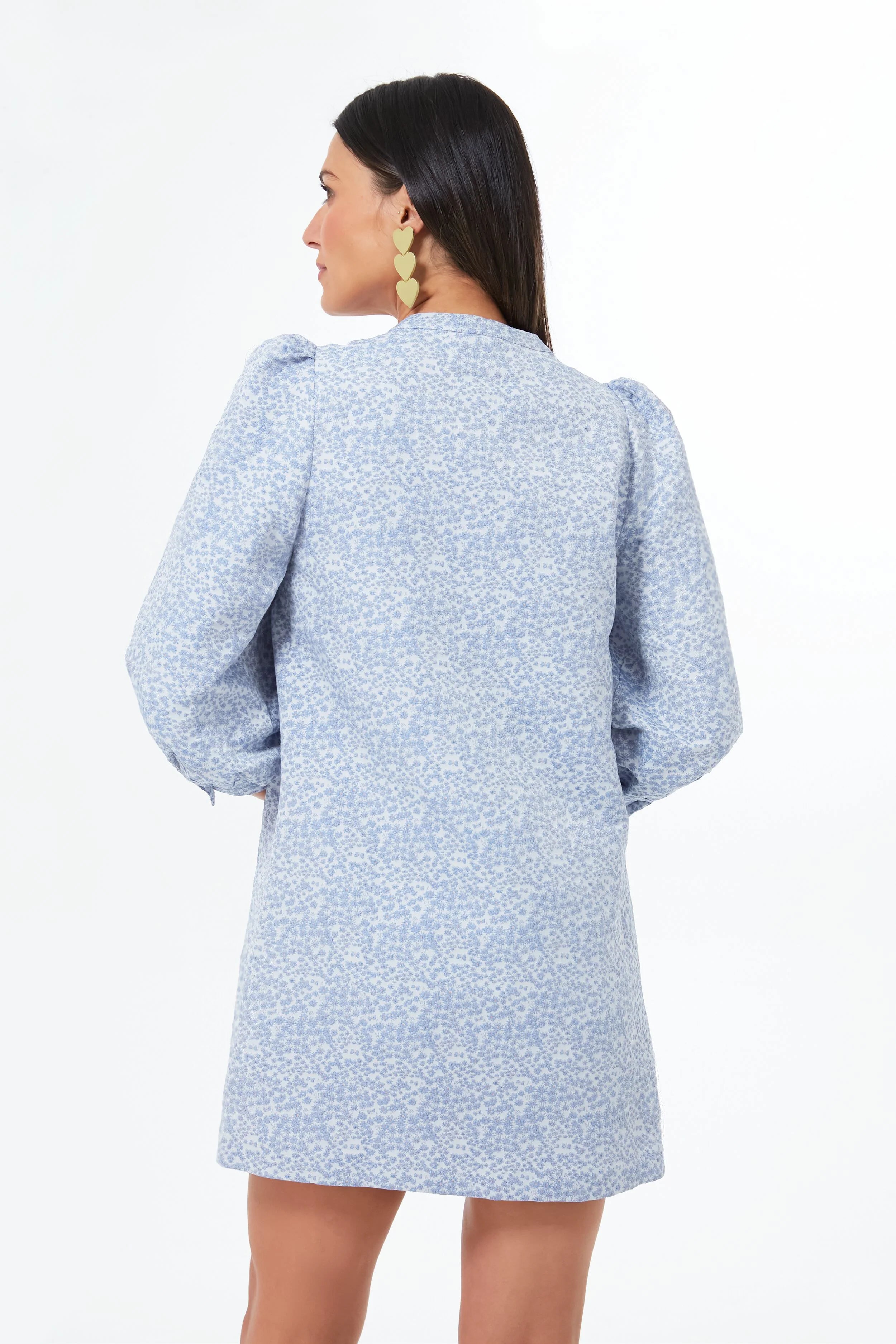 Blue Jacquard Samantha Mini Dress