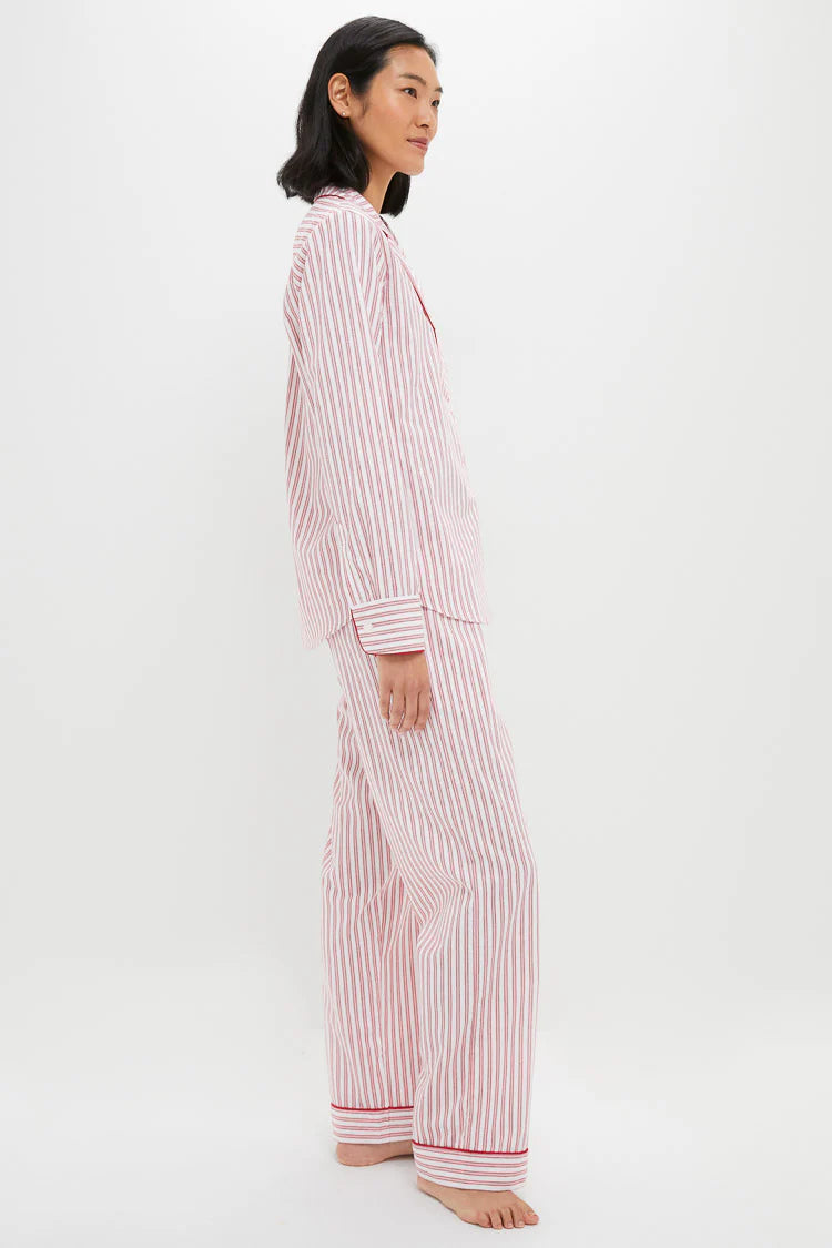 Antique Red Ticking Long Sleeve Pants Set