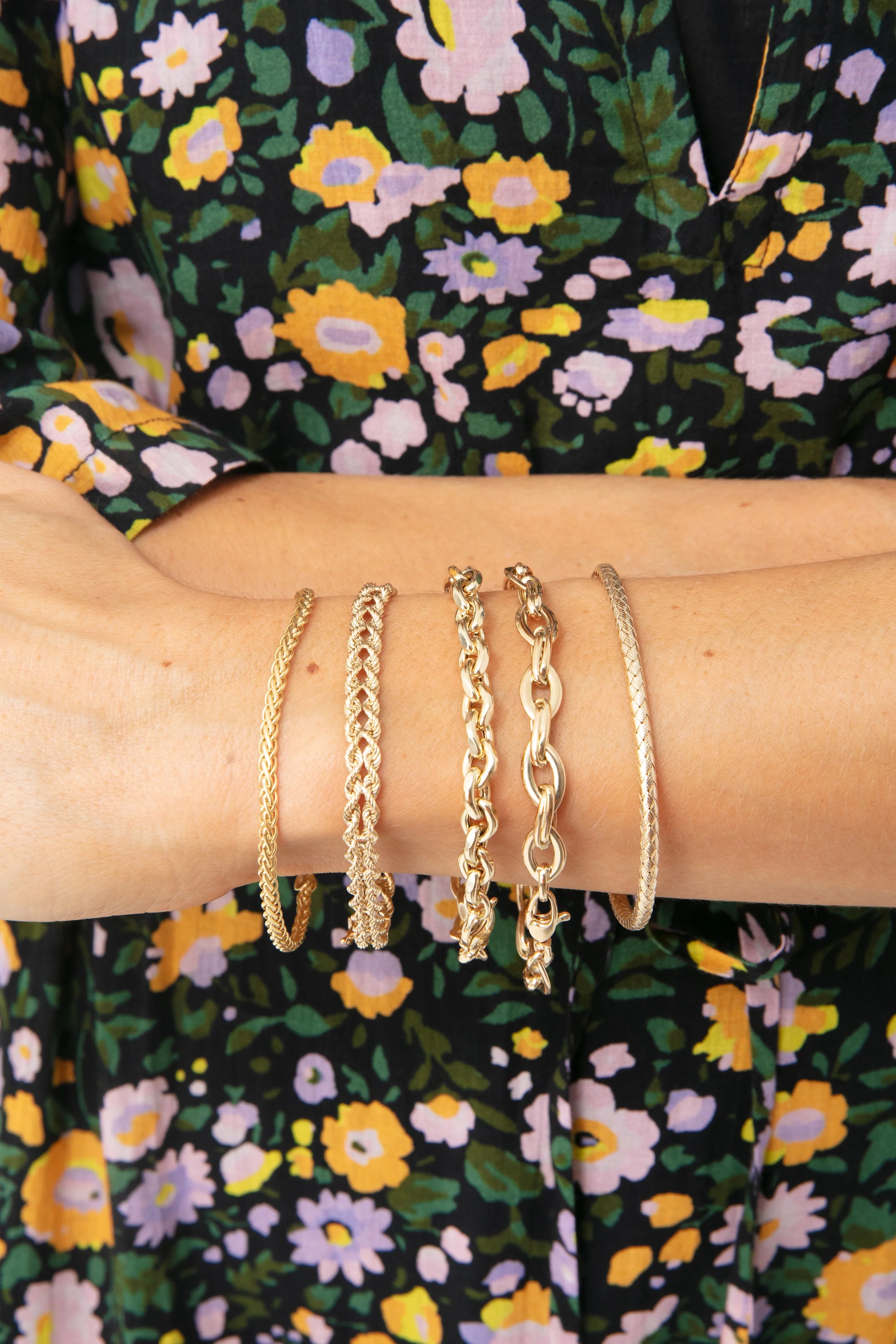 14k Gold Two Row Rope Bracelet