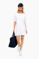 White Gianna Terry Dress