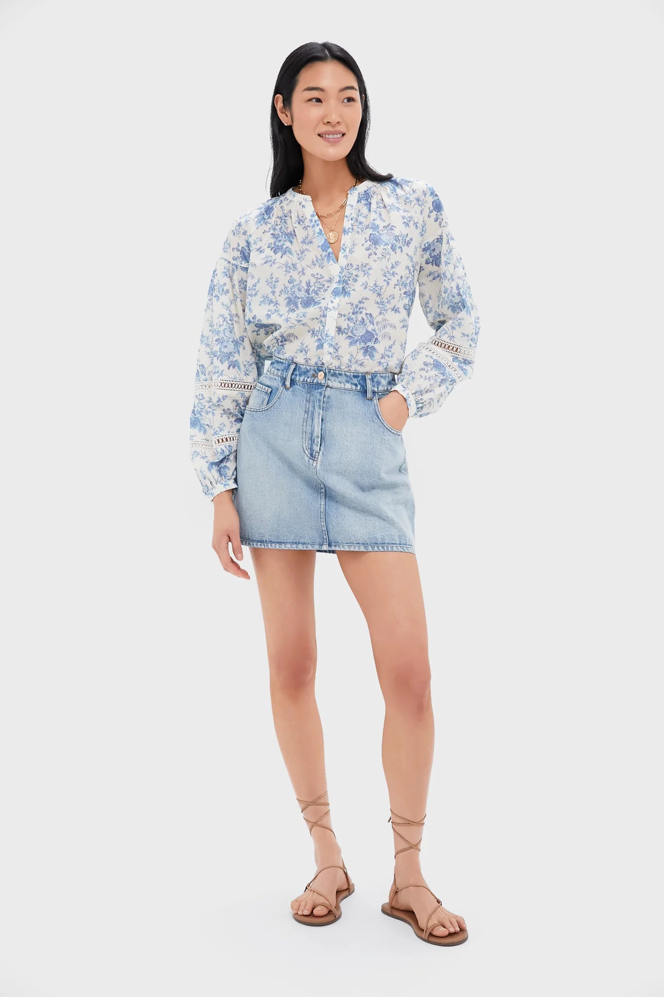 Acid Wash Denim Pippa Mini Skirt