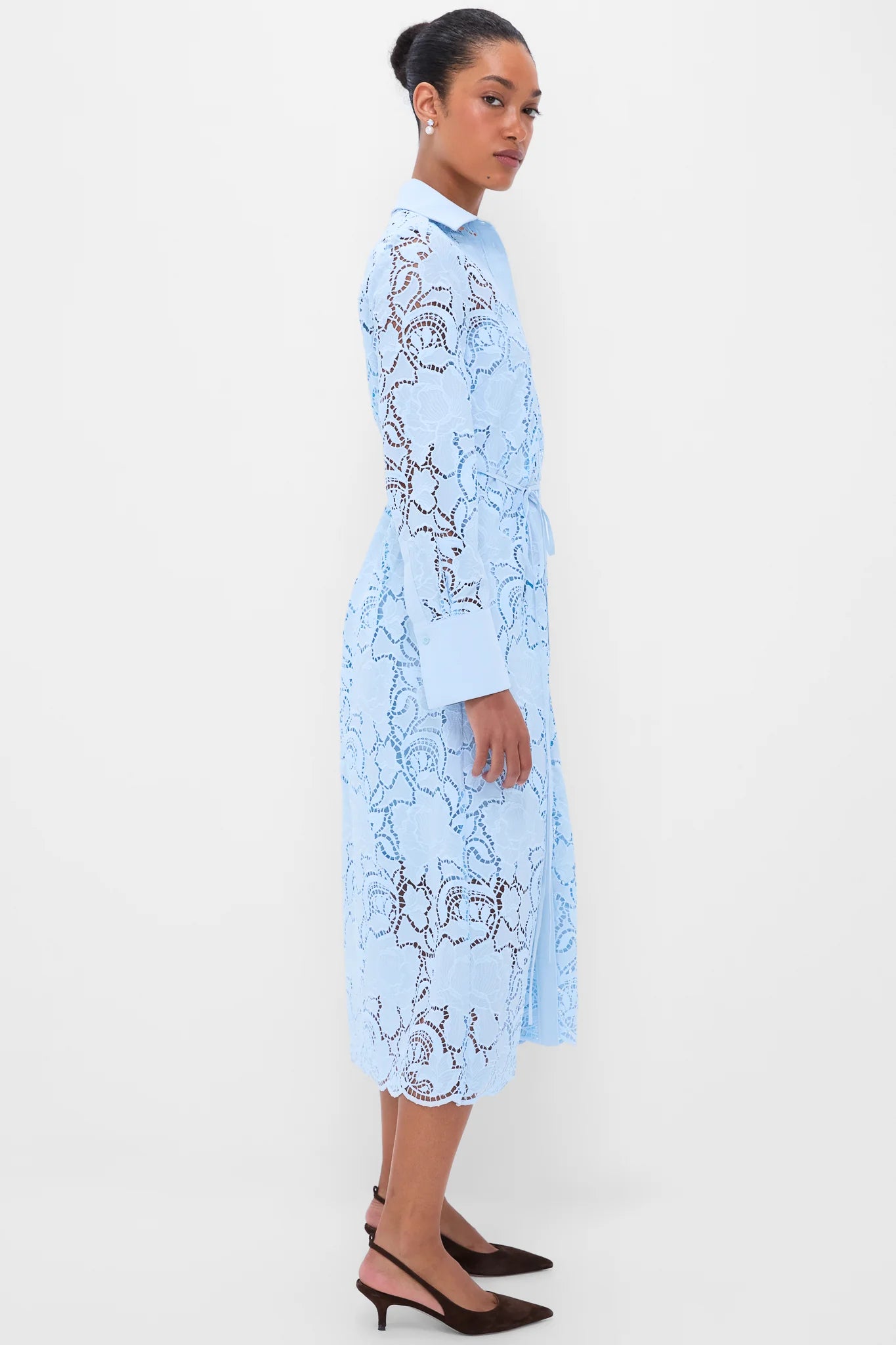 Dream Blue Long Sleeve Shirt Dress