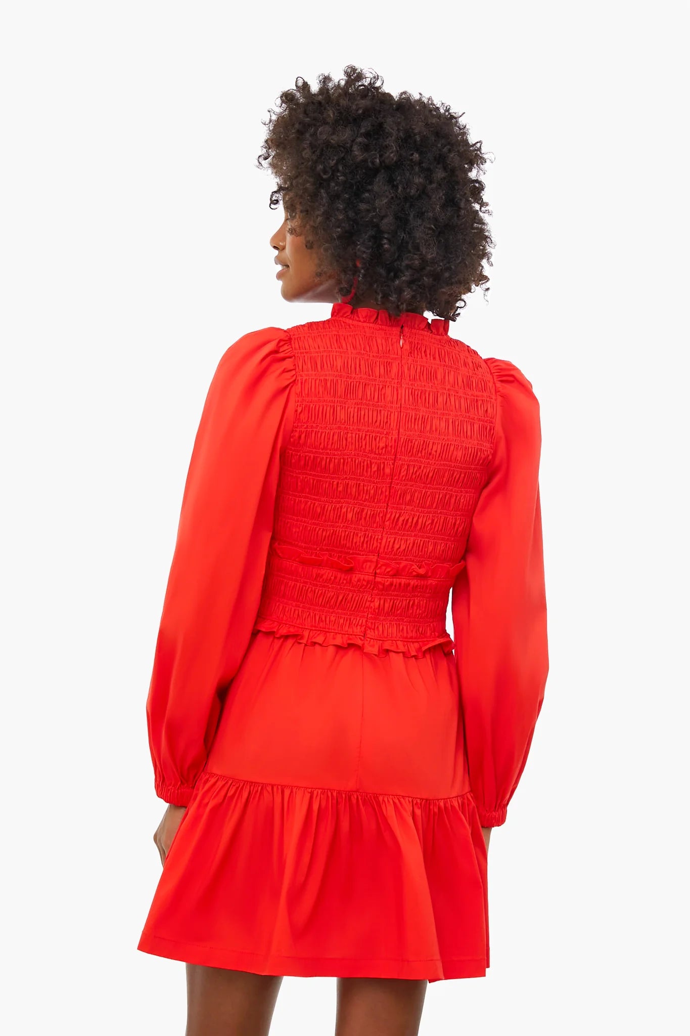 Scarlet Gaia Solid Cotton Long Sleeve Mini Dress